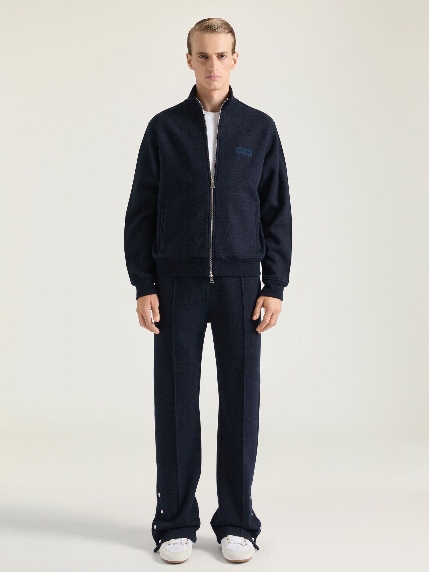 Zipped sweatshirt in wool cashmere with GIVENCHY patch