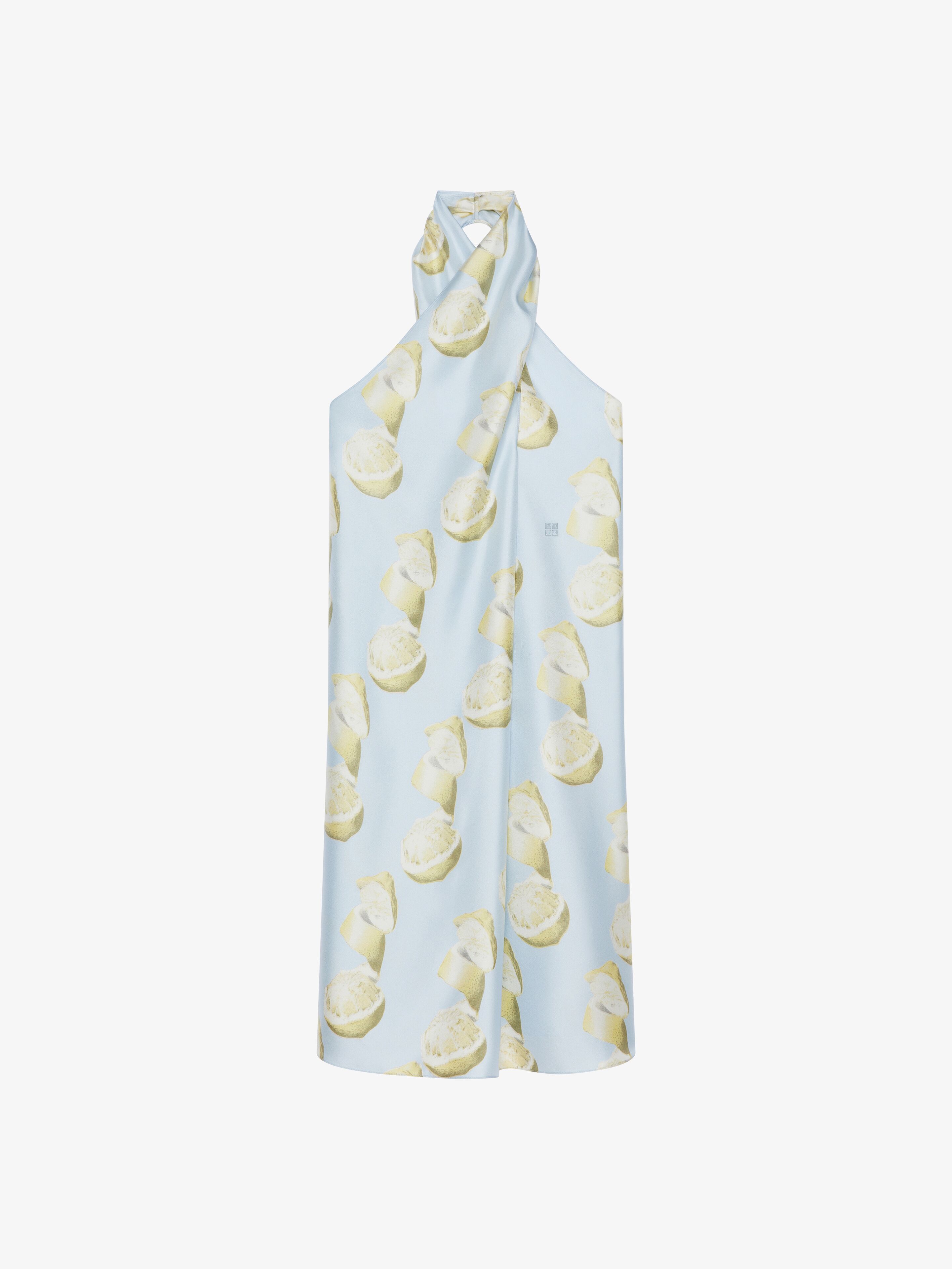 Givenchy - Robe En Soie Imprimée Citron - Bleu - pour Femme - Taille : 38