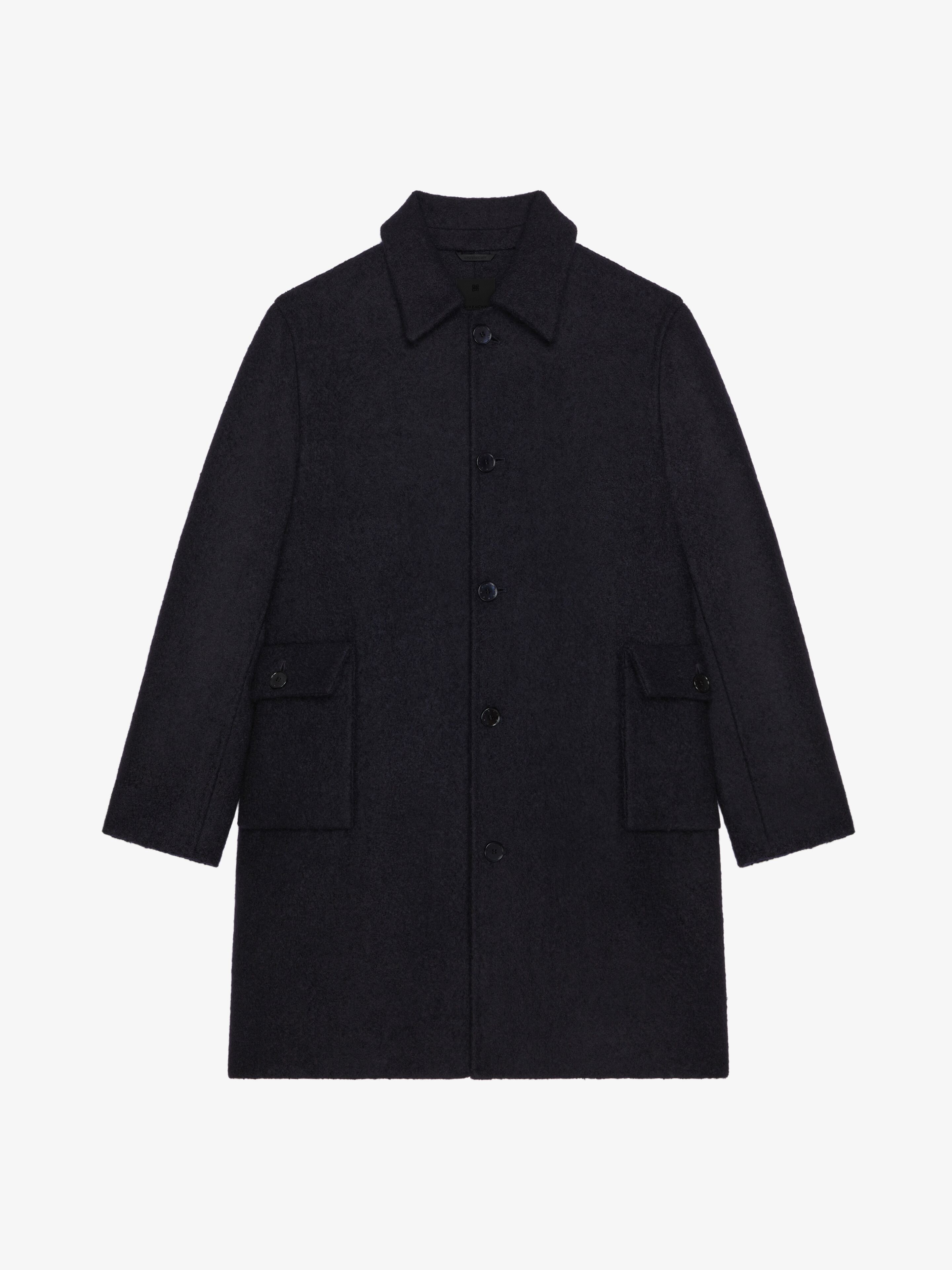 Shop Givenchy Coat In Double Face Wool In Blue