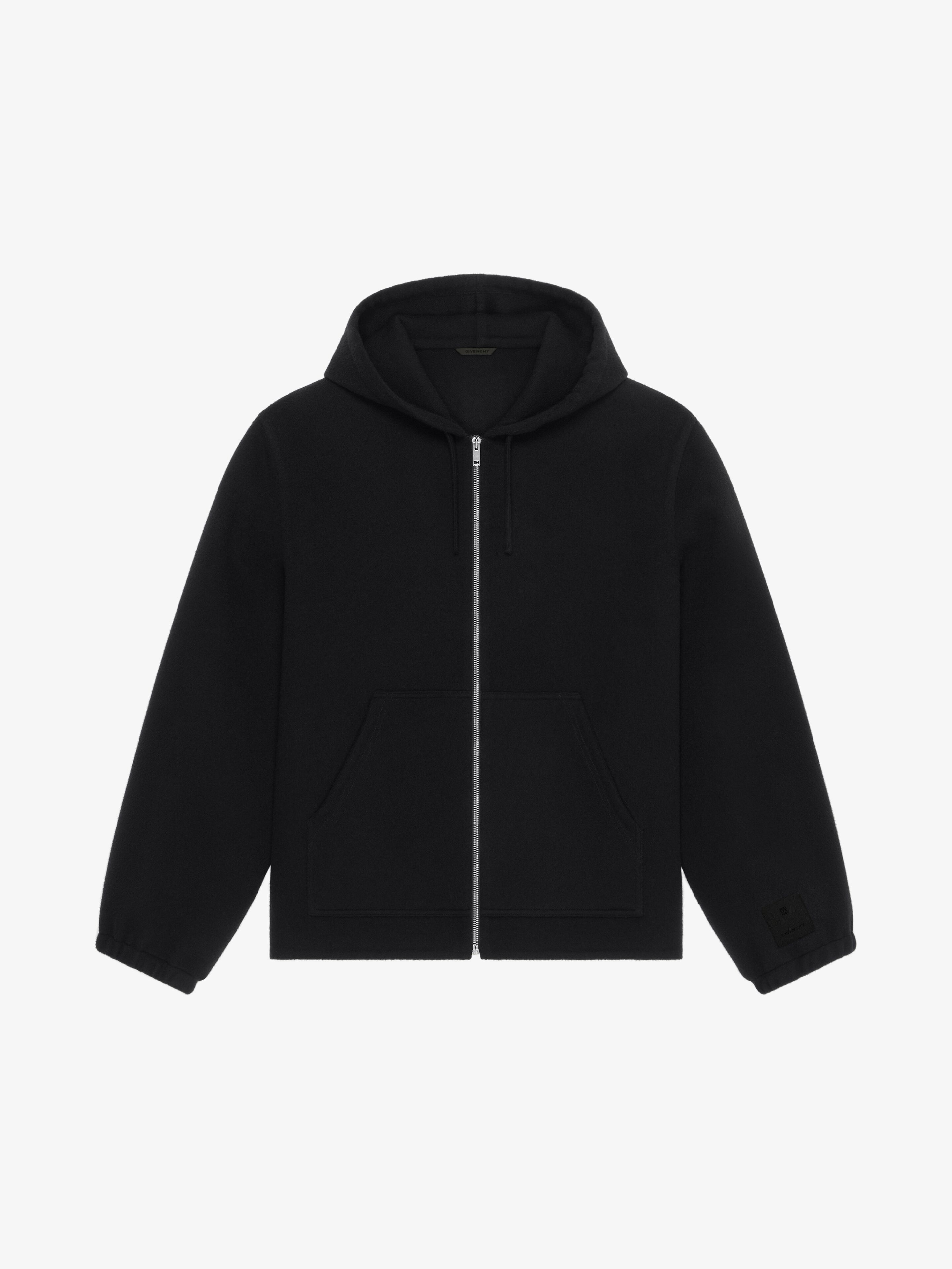 Shop Givenchy Hoodie In Double Face Wool And Cashmere In Black