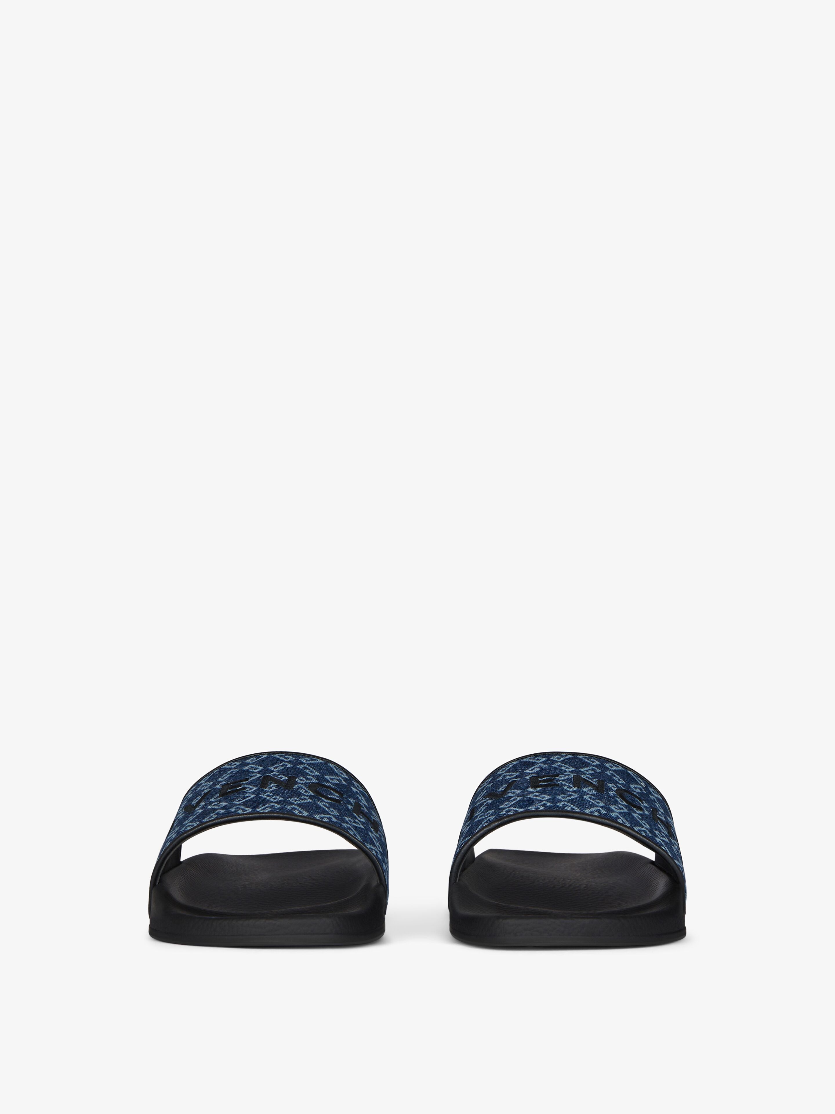 Slide flat mules in monogram 72 denim in - dark blue Slide flat mules in monogram 72 denim in - dark blue