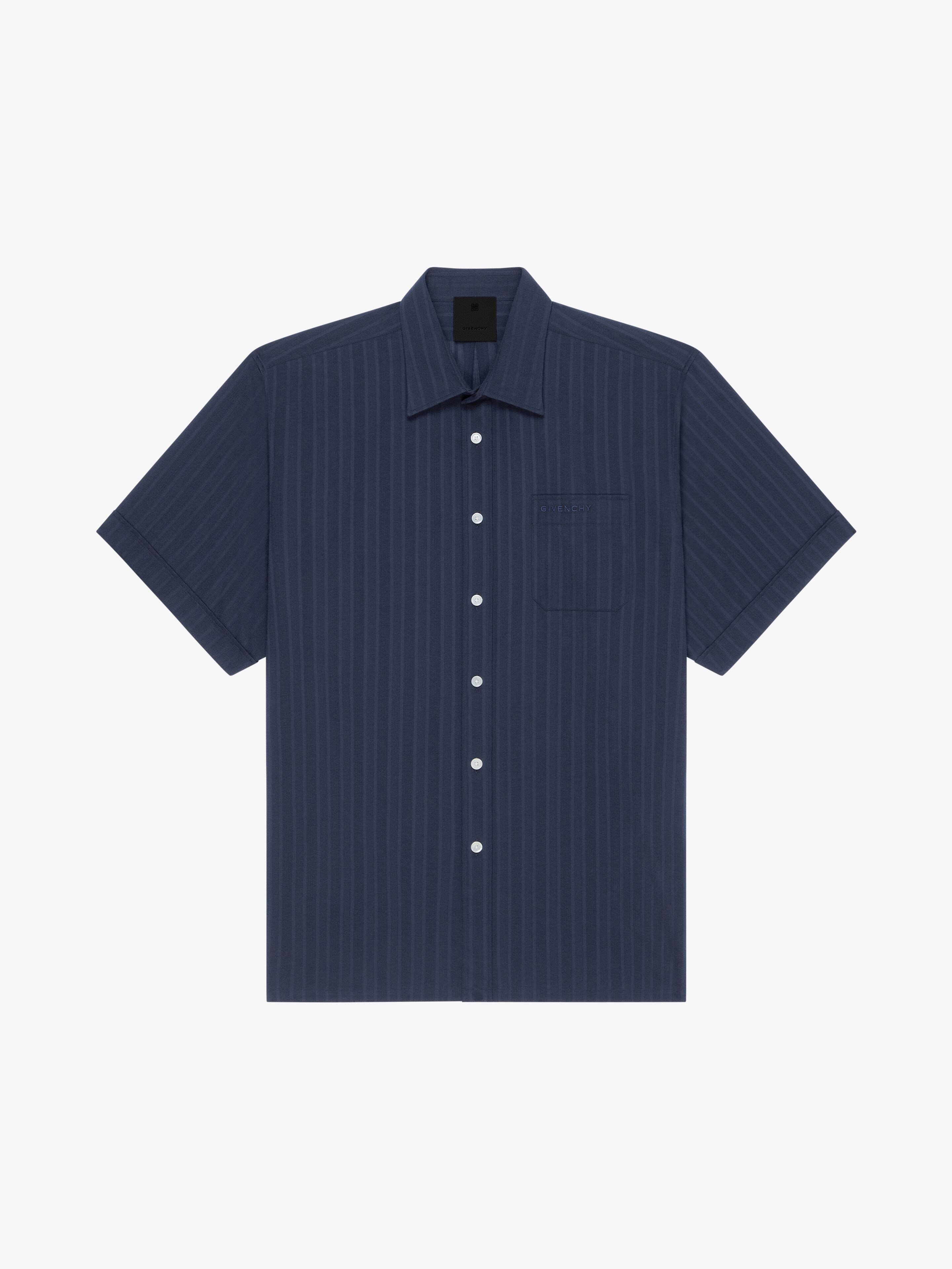Givenchy - Chemise En Voile De Coton À Rayures - Bleu - pour Homme - Taille : 43