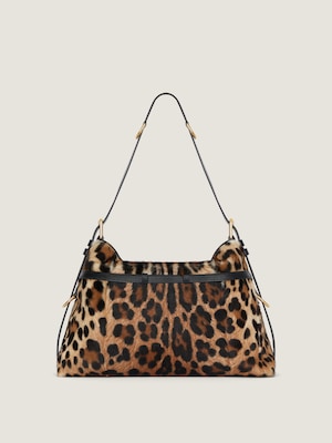 Sac Voyou medium en cuir effet pony à motif léopard