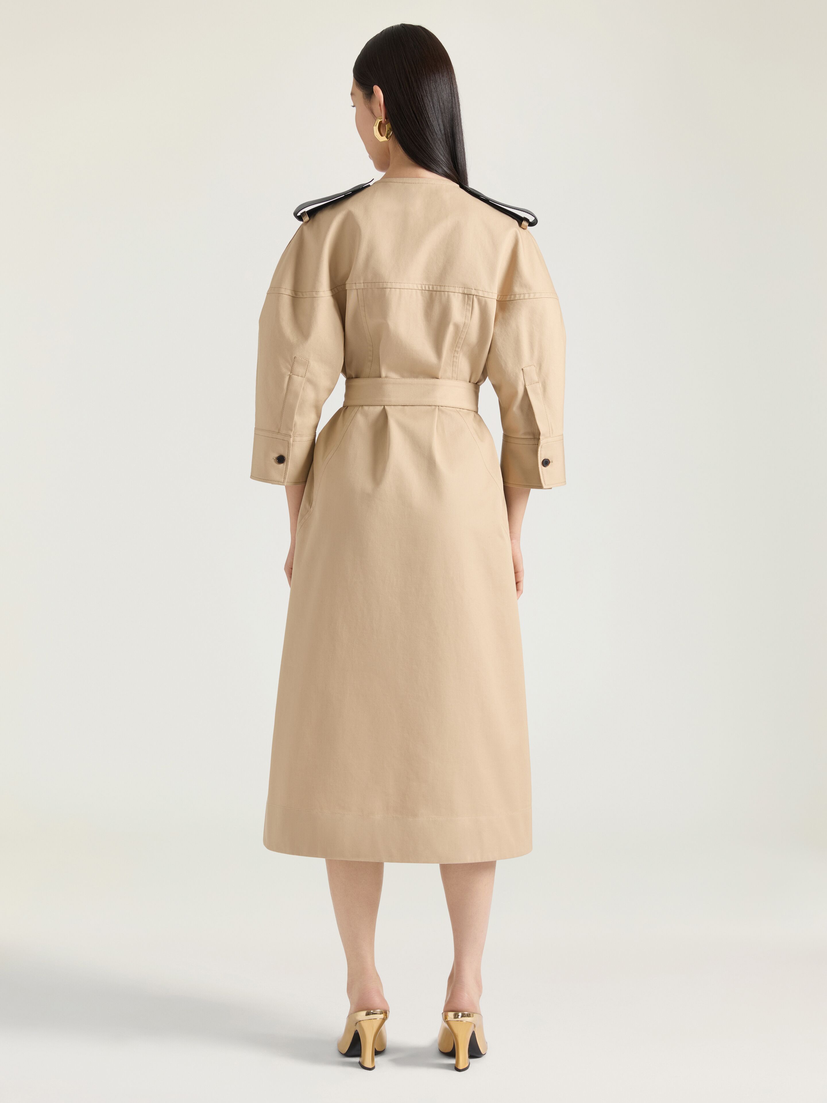 ワンピース GIVENCHY Women Dresses BW22A915VK Beige Dress in coton with leather details in - beige | Givenchy US