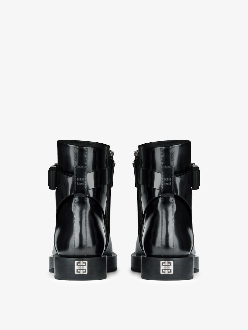 Squared boots in leather with 4G buckle - black | Givenchy US