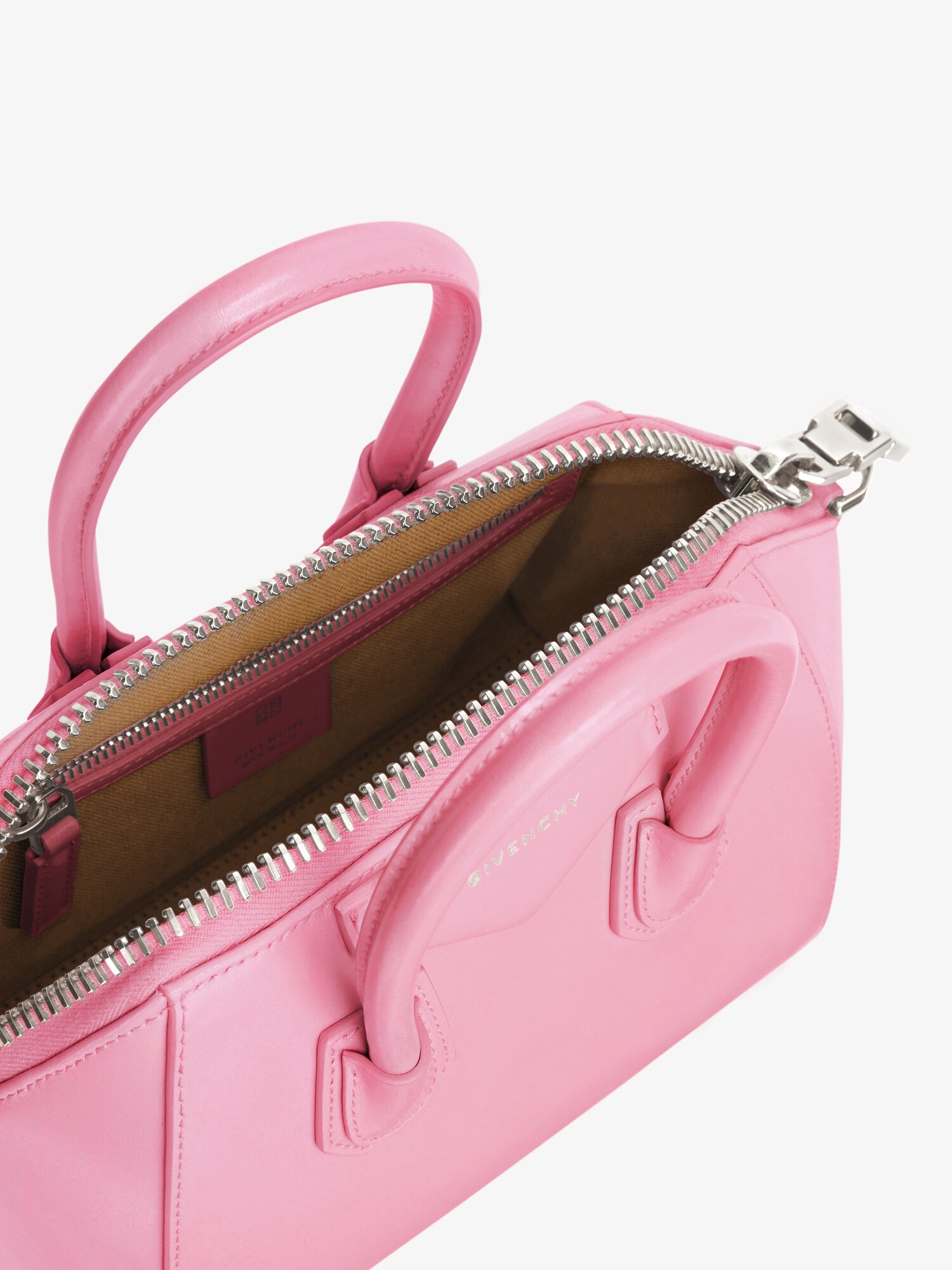 Mini Antigona Bag In Box Leather - Bright Pink 