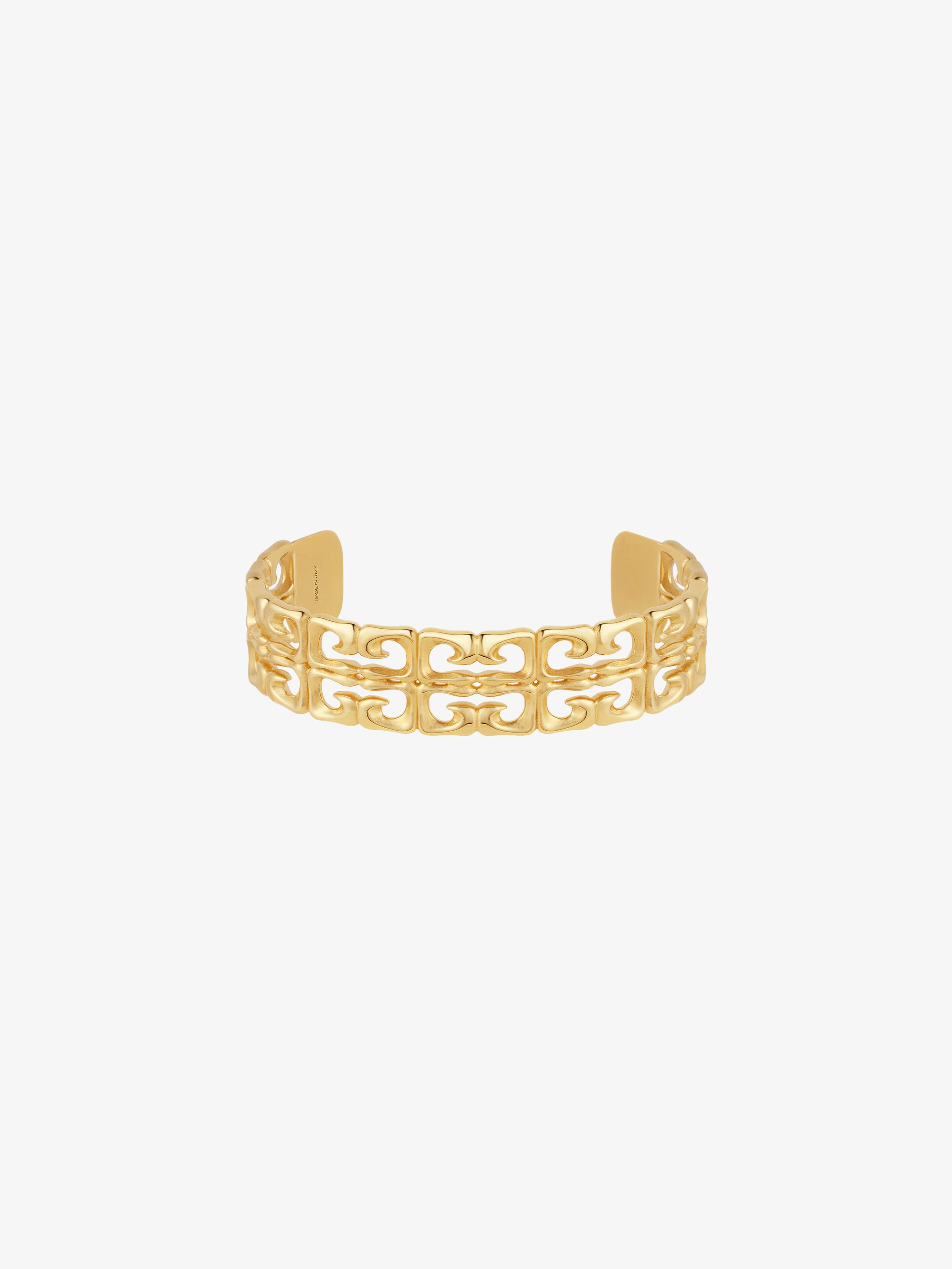 Shop Givenchy 4g Liquid Open Cuff Bracelet In Metal In Gold
