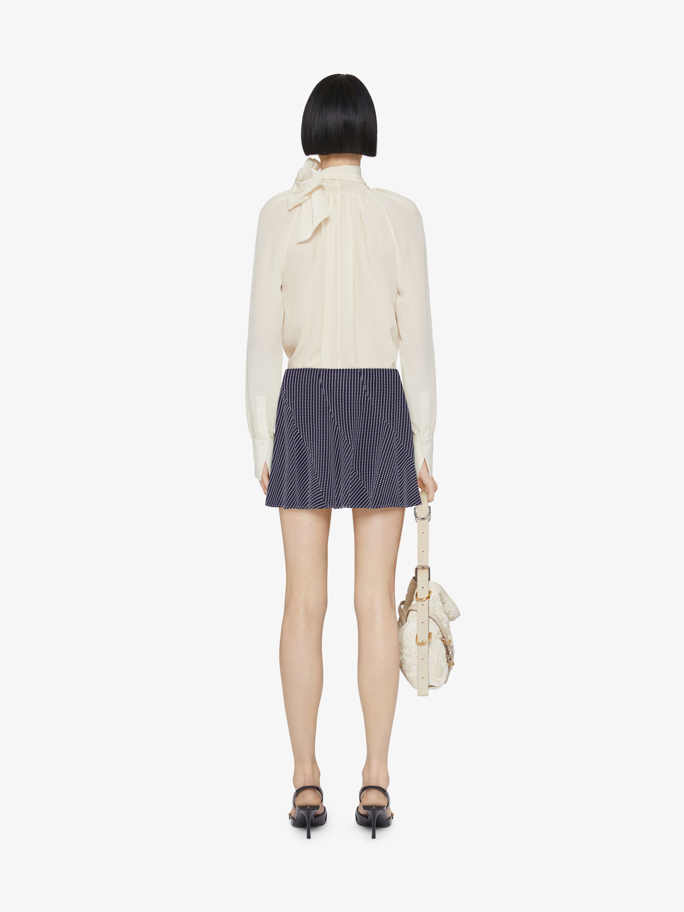 Polka dots skirt in silk in - navy/white | Givenchy US