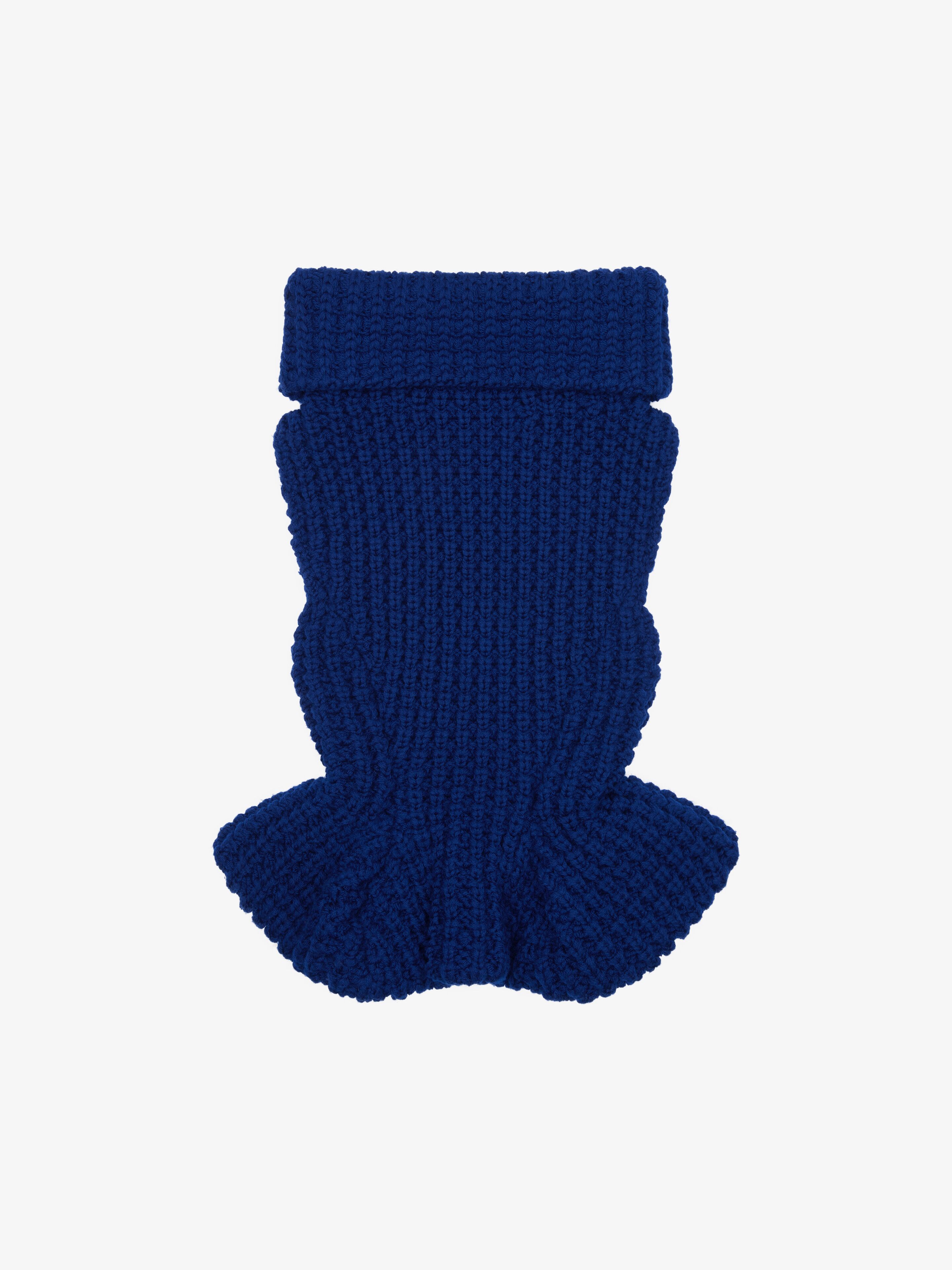 Givenchy - Top Péplum Slim En Laine Gauffrée - Bleu - pour Femme - Taille : XS