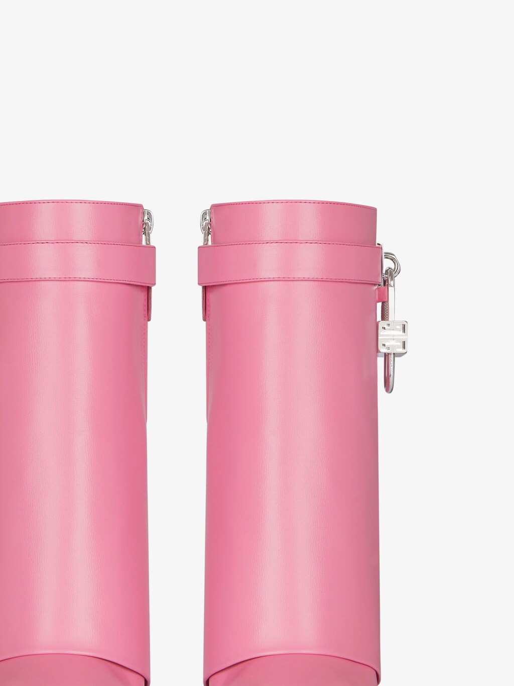 Shark Lock Ankle Boots In Leather Bright Pink Givenchy GB shark-lock-ankle-boots-in-leather-bright-pink-givenchy-gb
