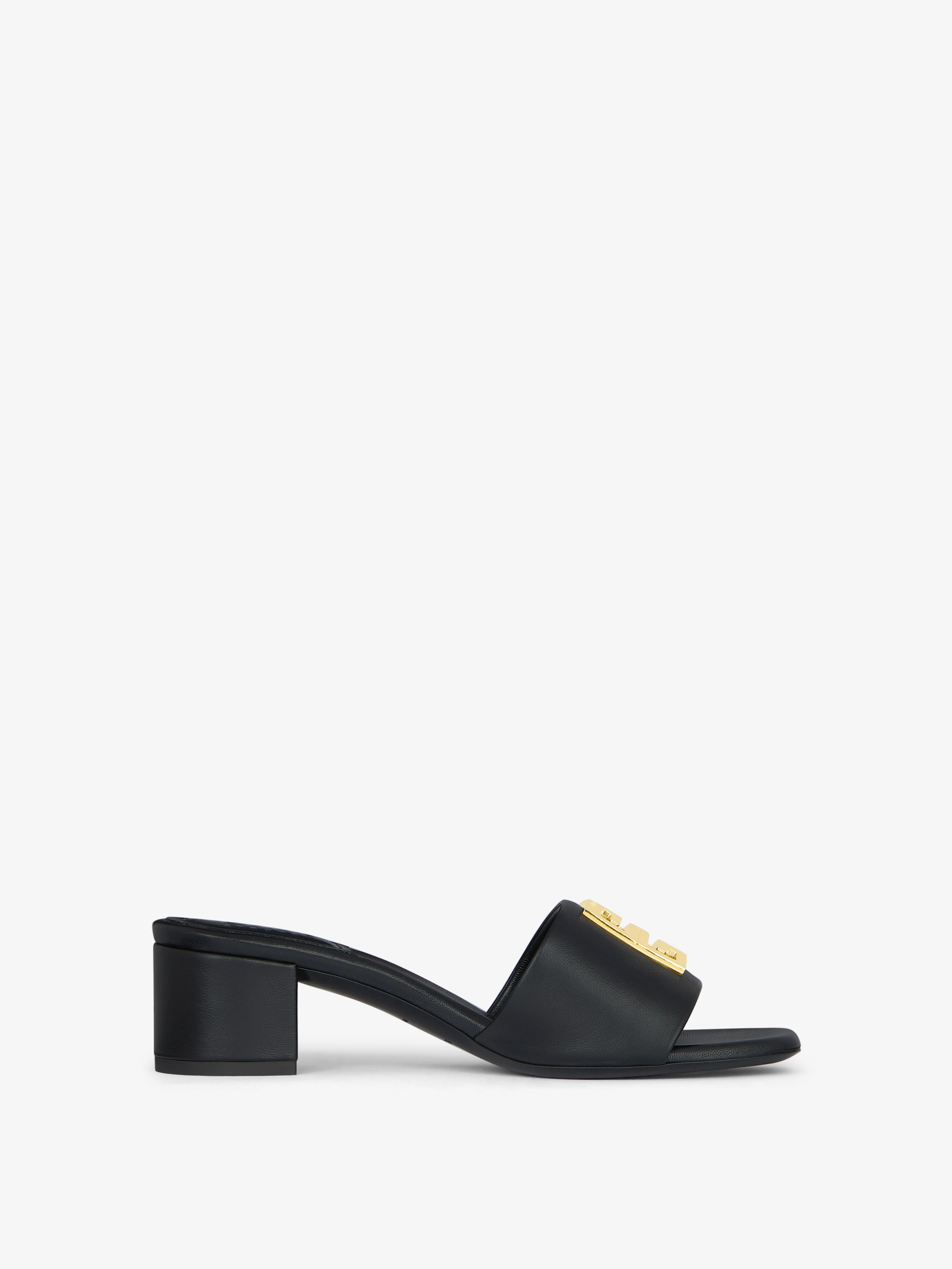 Shop Givenchy 4g Mules In Leather In Black