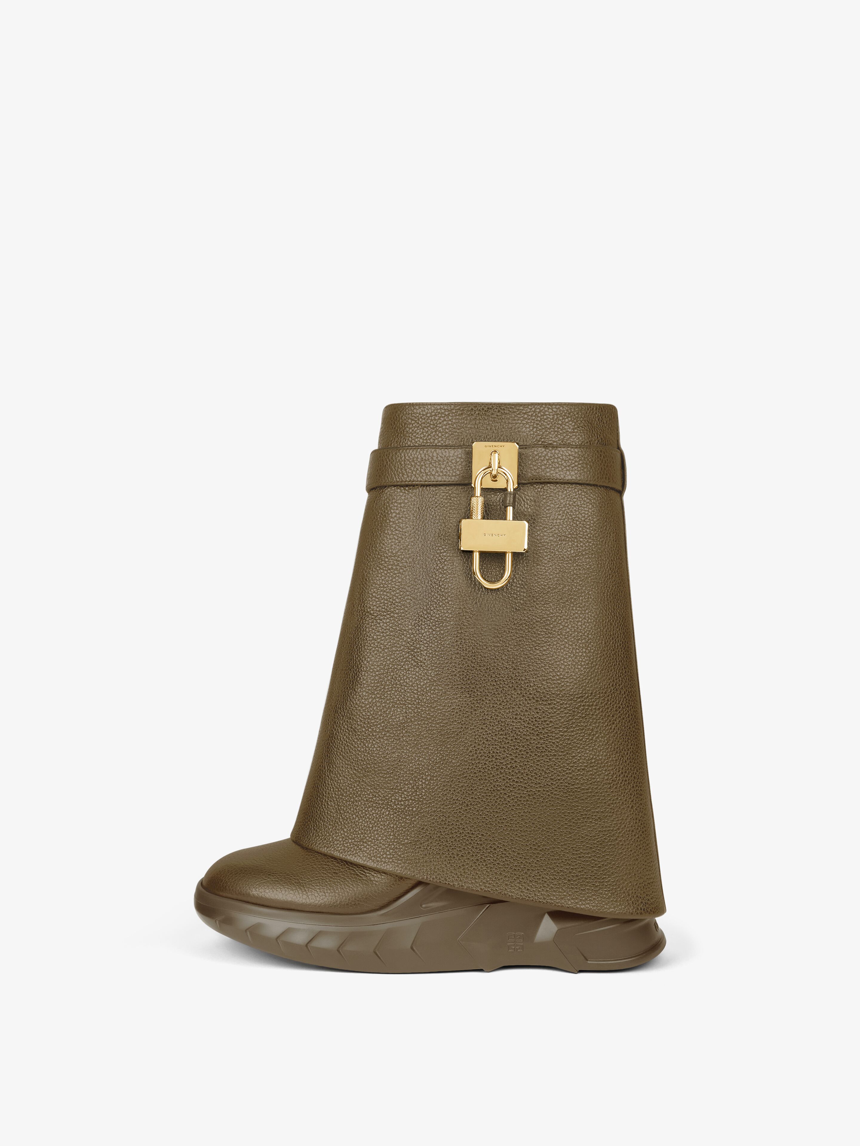 Shark Lock Biker ankle boots in grained leather in - dark Shark Lock Biker ankle boots in grained leather in - dark