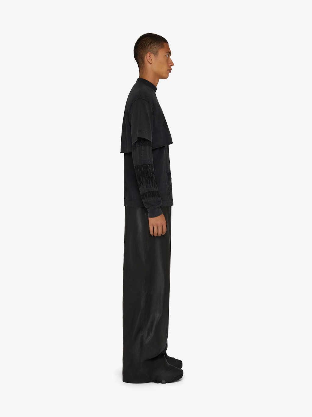 Oversized pants in leather black Givenchy US