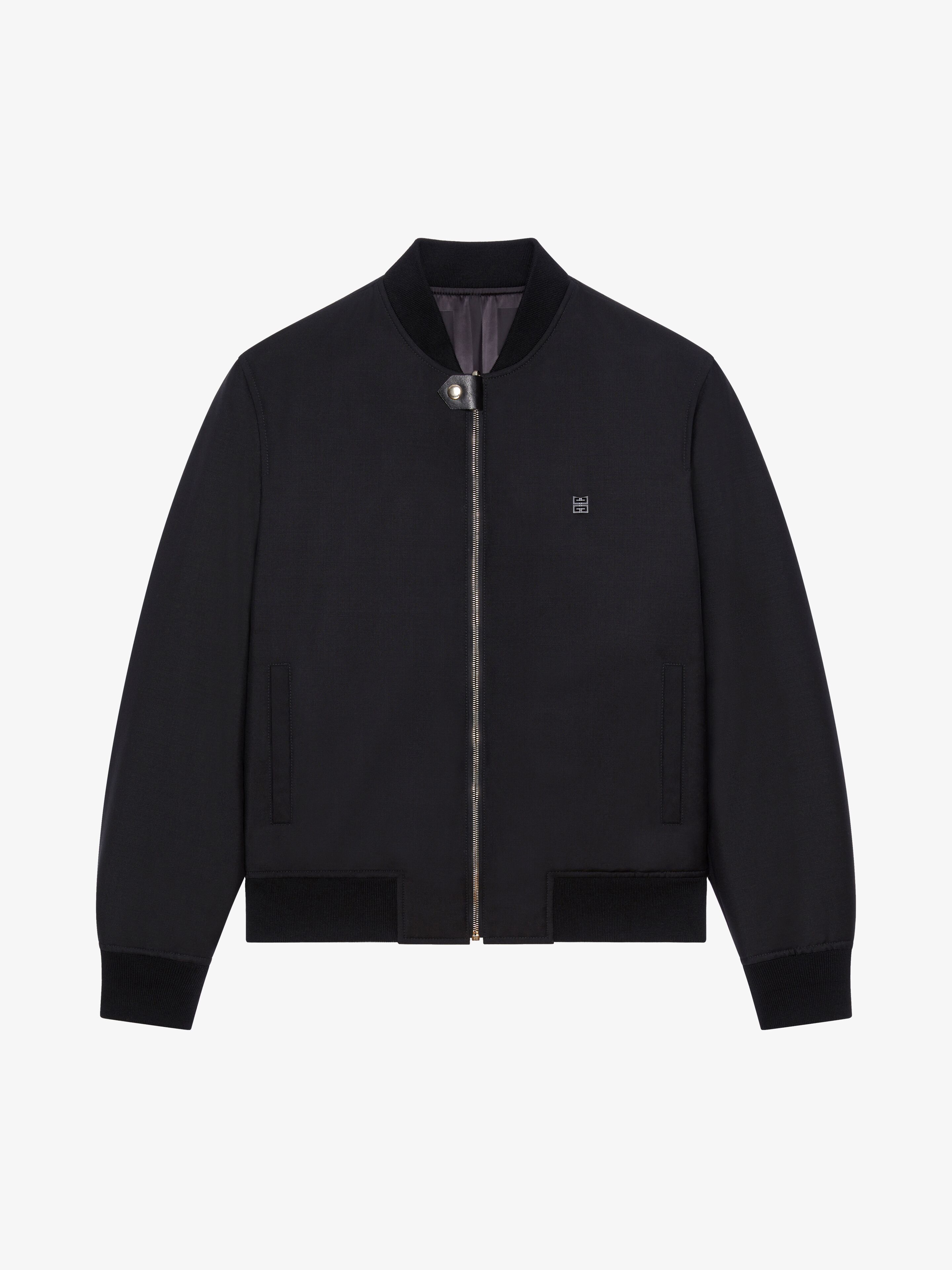 Shop Givenchy Reversible Bomber Jacket In 4g Wool In Black