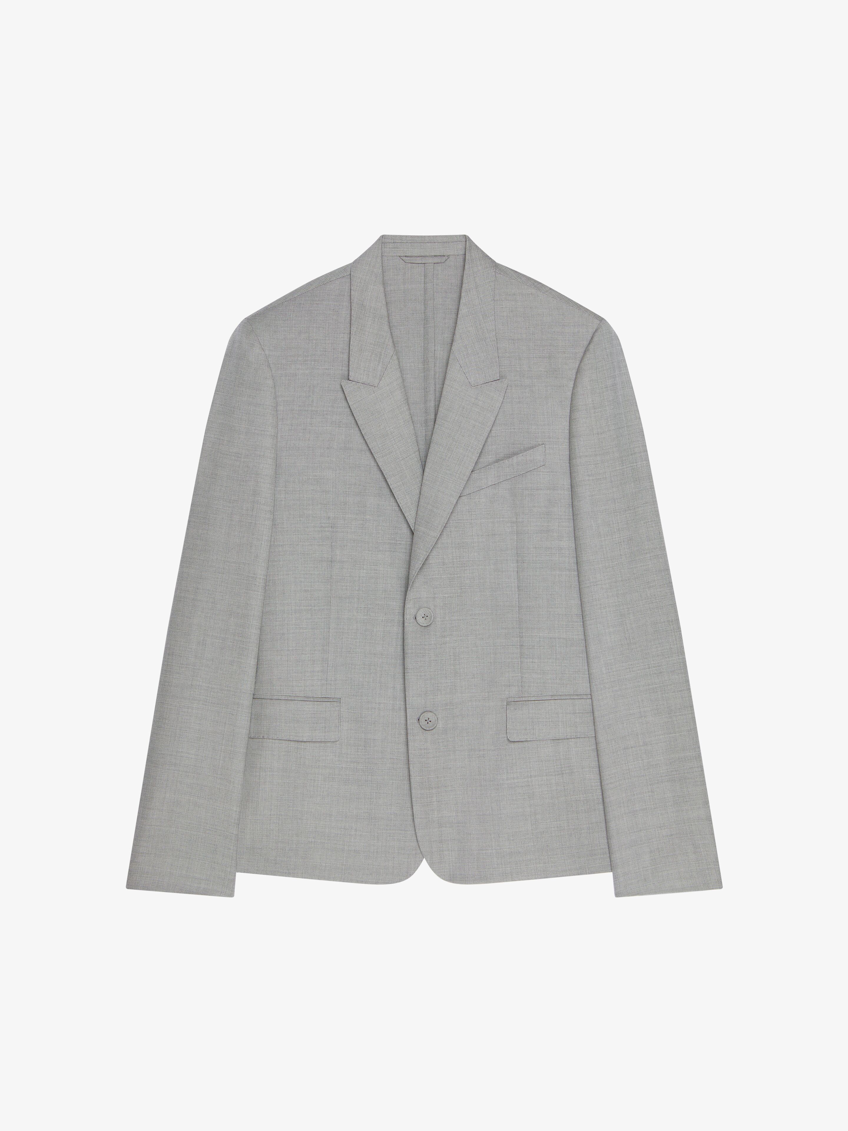 Shop Givenchy Jacket In Wool In Grey/white