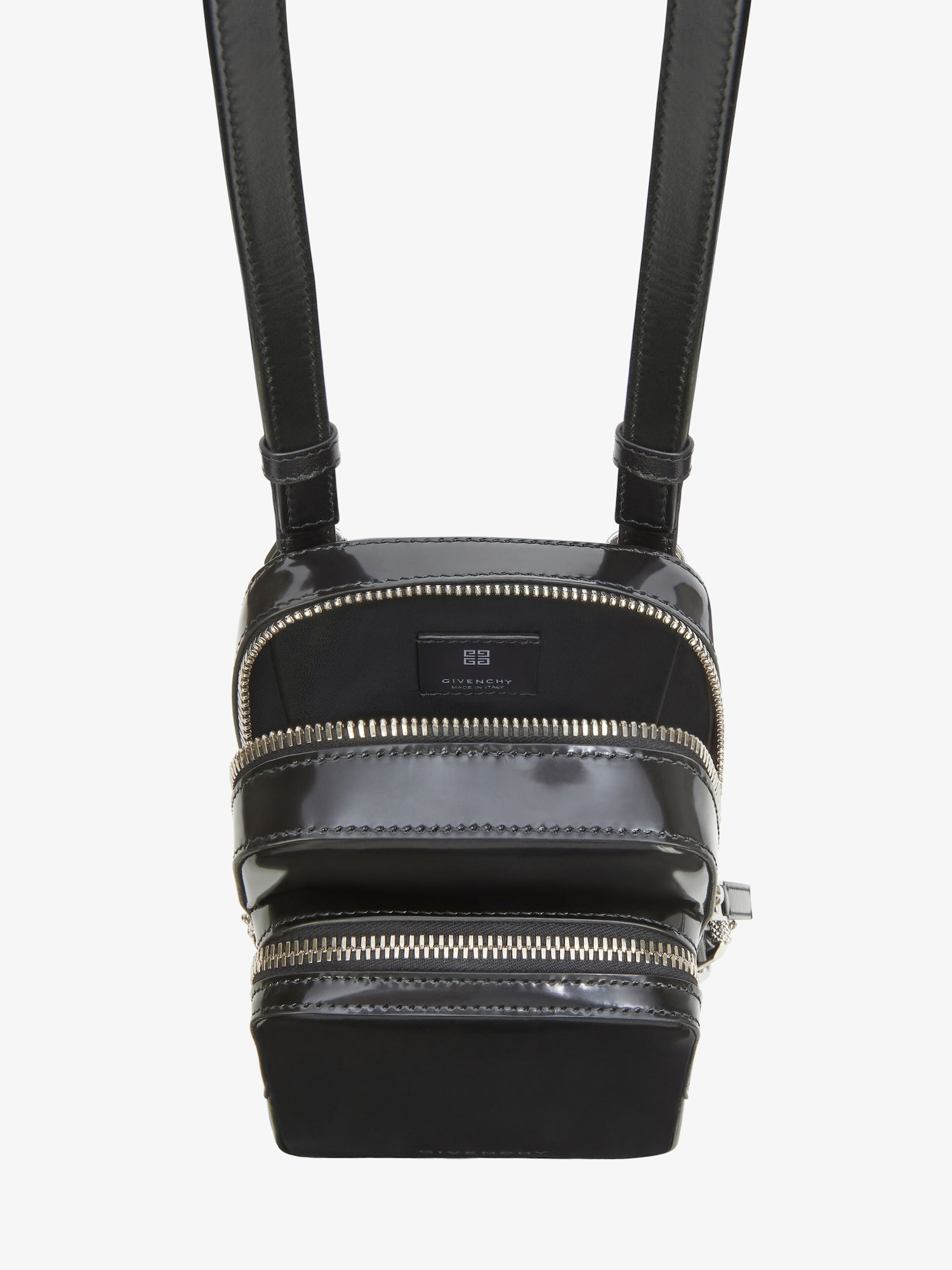 Small Pandora camera bag in shiny leather in - black | Givenchy ES