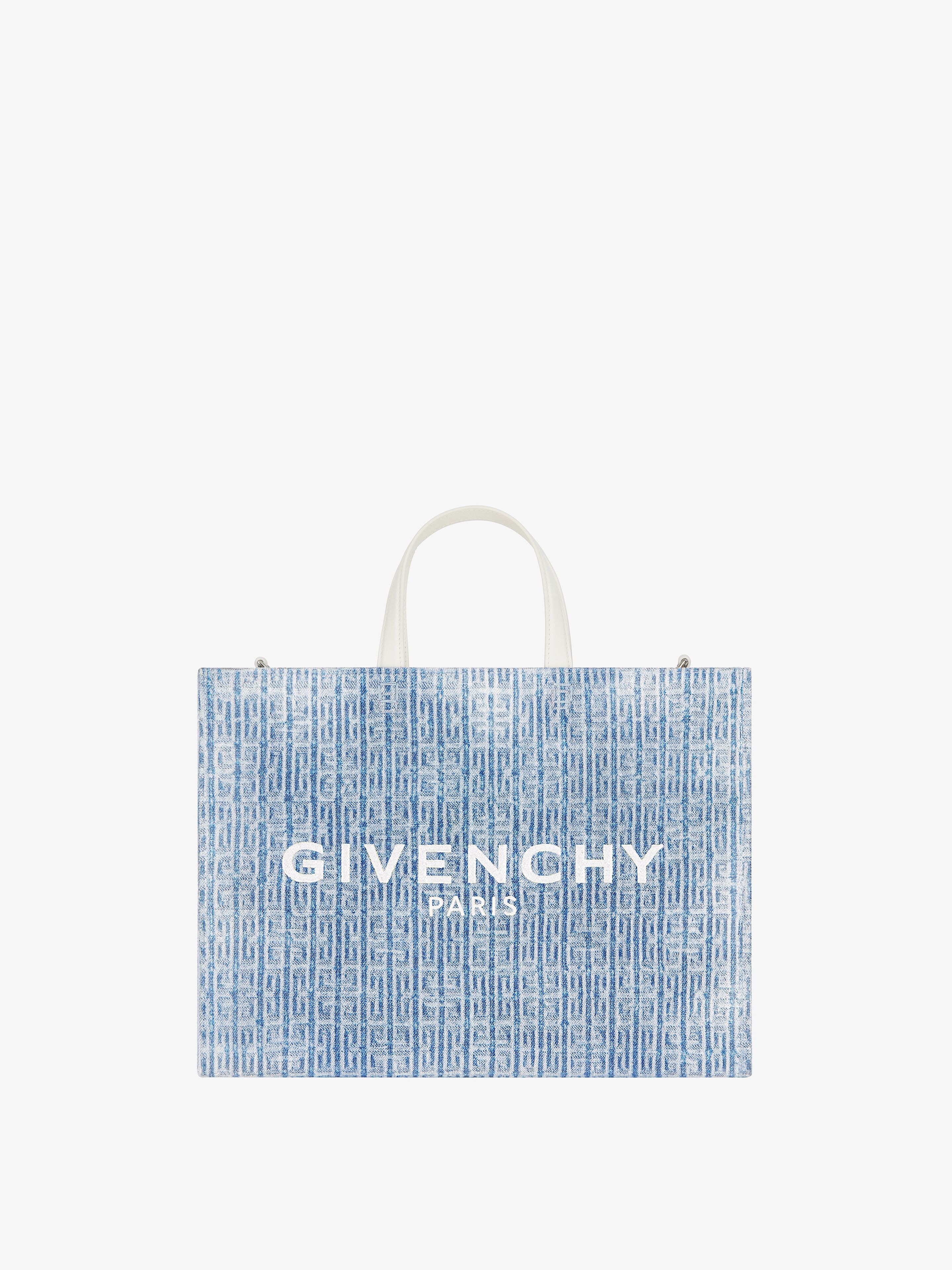 Shop Givenchy Cabas G-tote Médium En Denim 4g In Multicolor