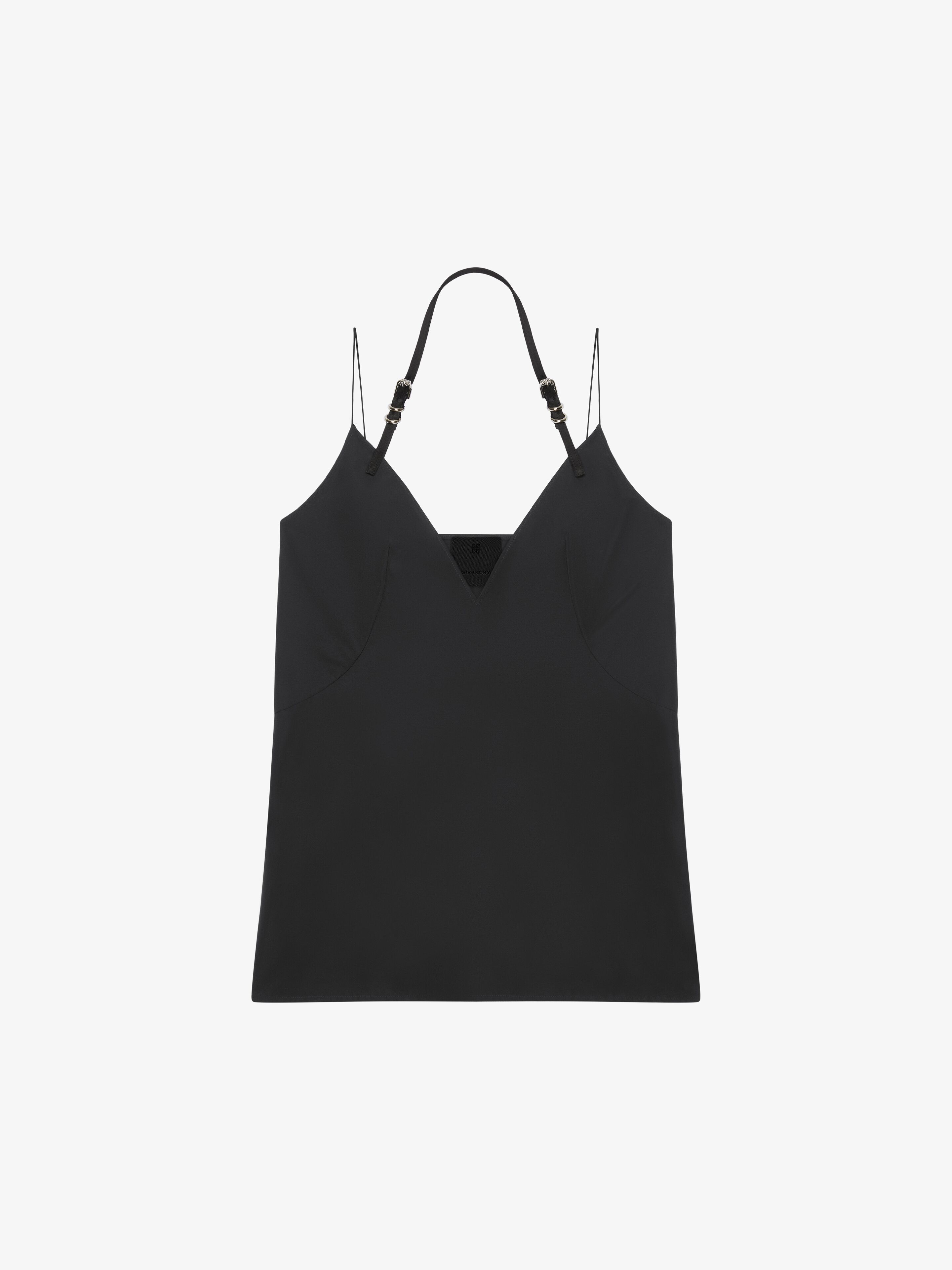 Givenchy - Top Voyou En Taffetas De Coton - Noir - pour Femme - Taille : 40