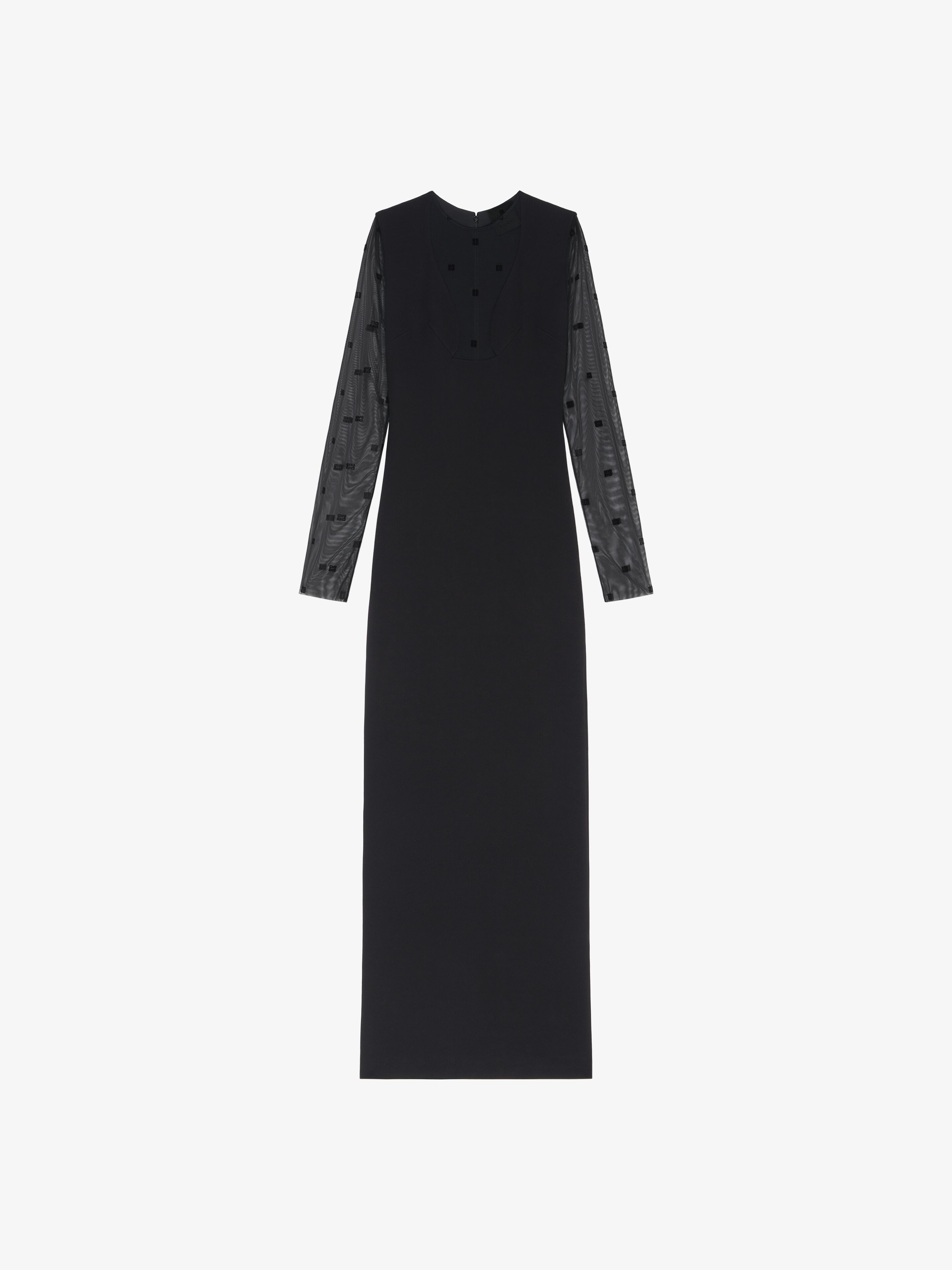 Givenchy Dressing Gown En Stretch Sable Et Tulle 4g In Black