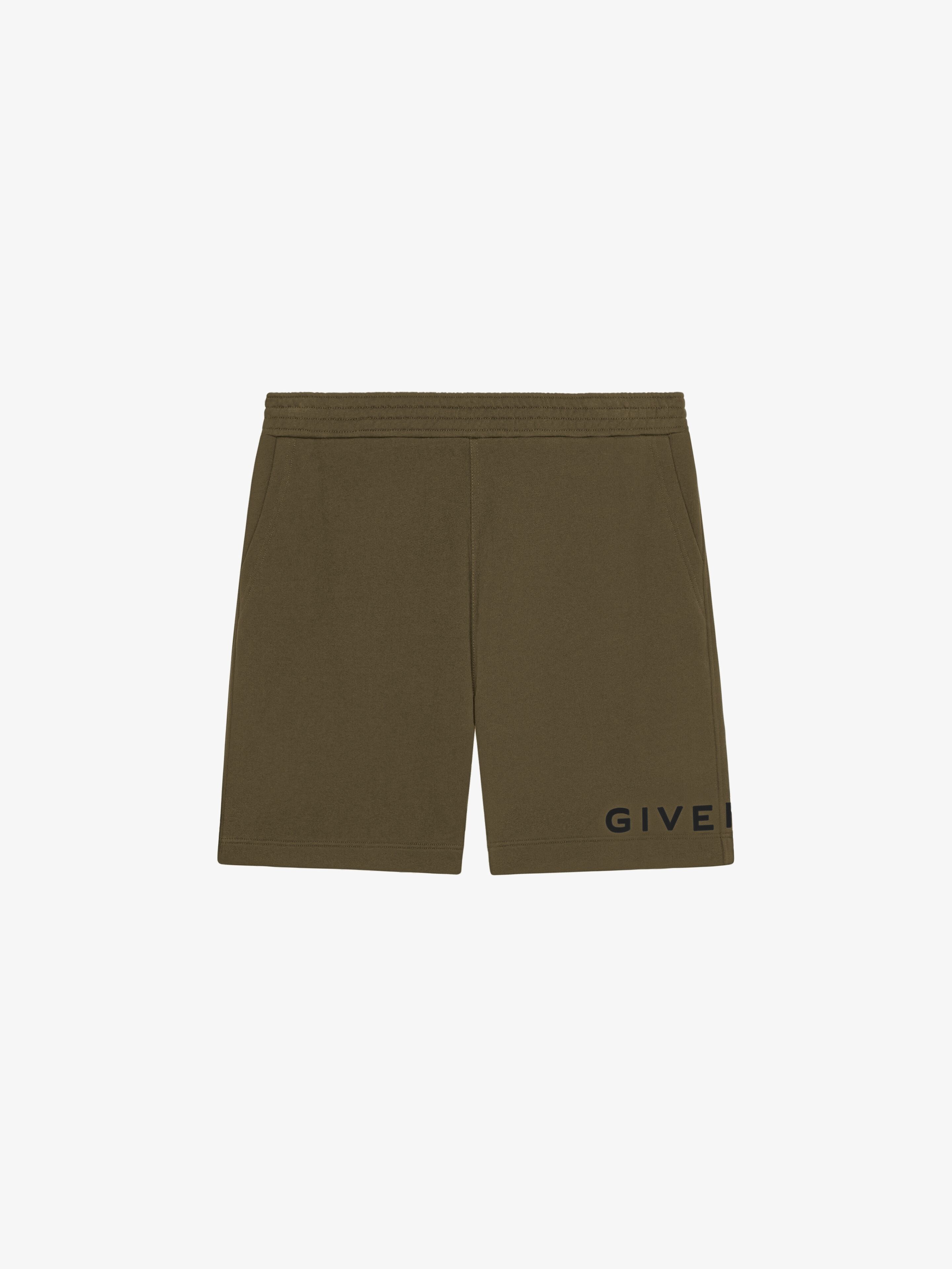 Shop Givenchy Archetype Bermuda Shorts In Fleece In Khaki