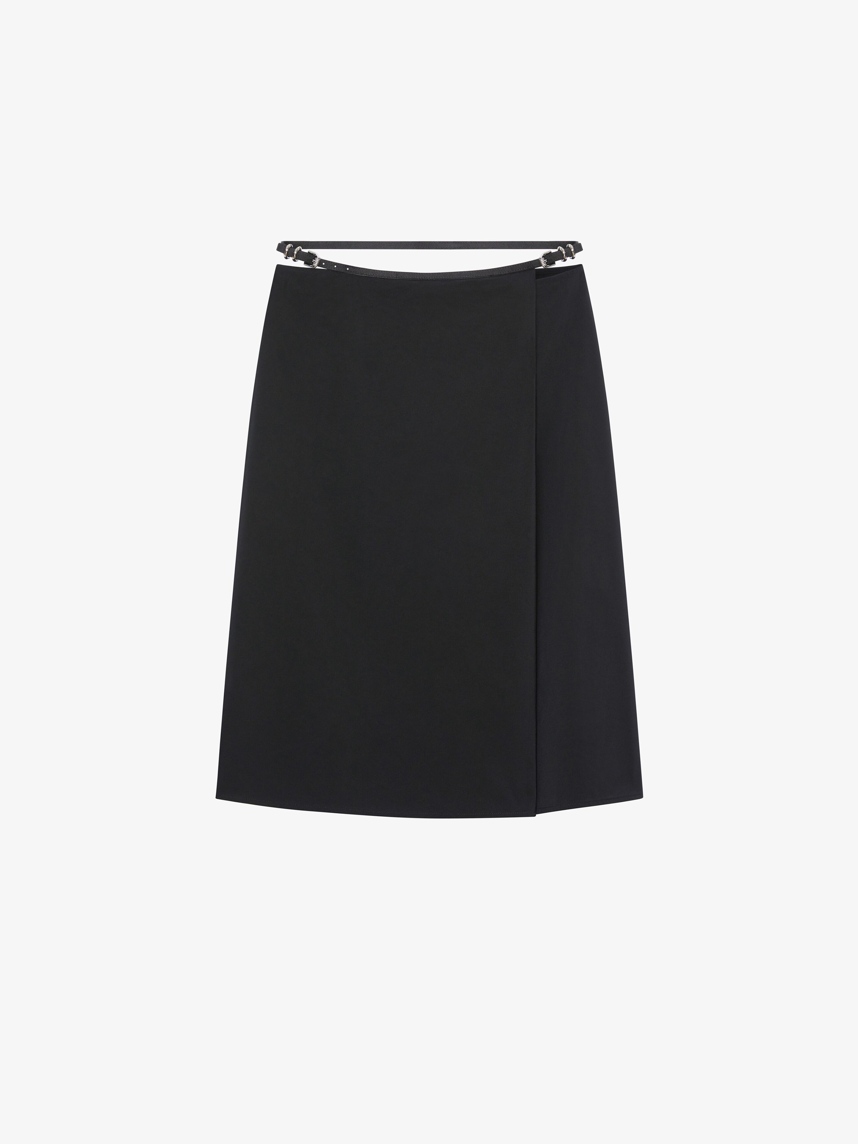 Shop Givenchy Voyou Wrap Skirt In Cotton Taffetas In Black