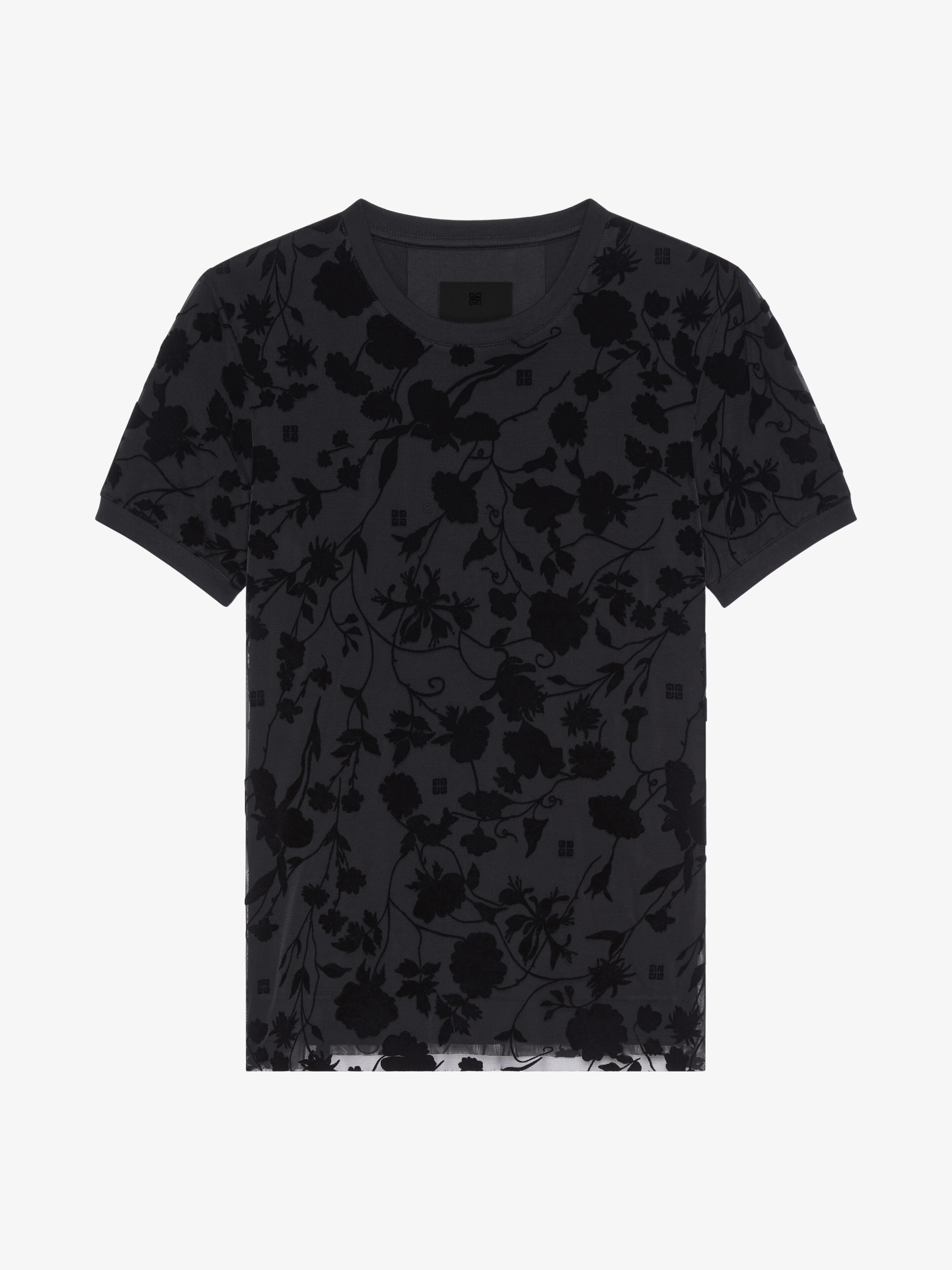 Shop Givenchy Double-layered Slim T-shirt In Cotton And Tulle In Black