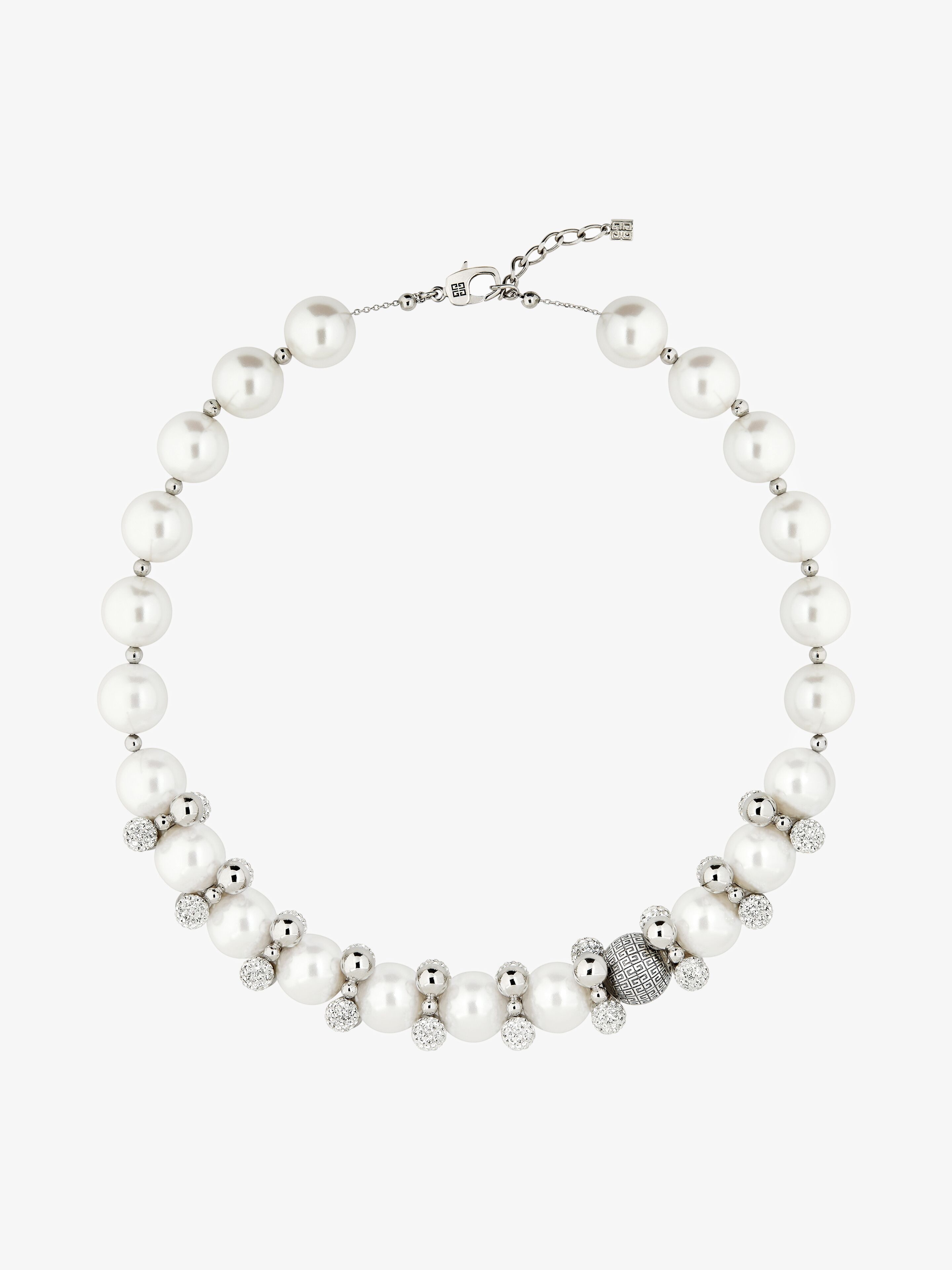 4G Pearl necklace with crystals - white/silvery | Givenchy US