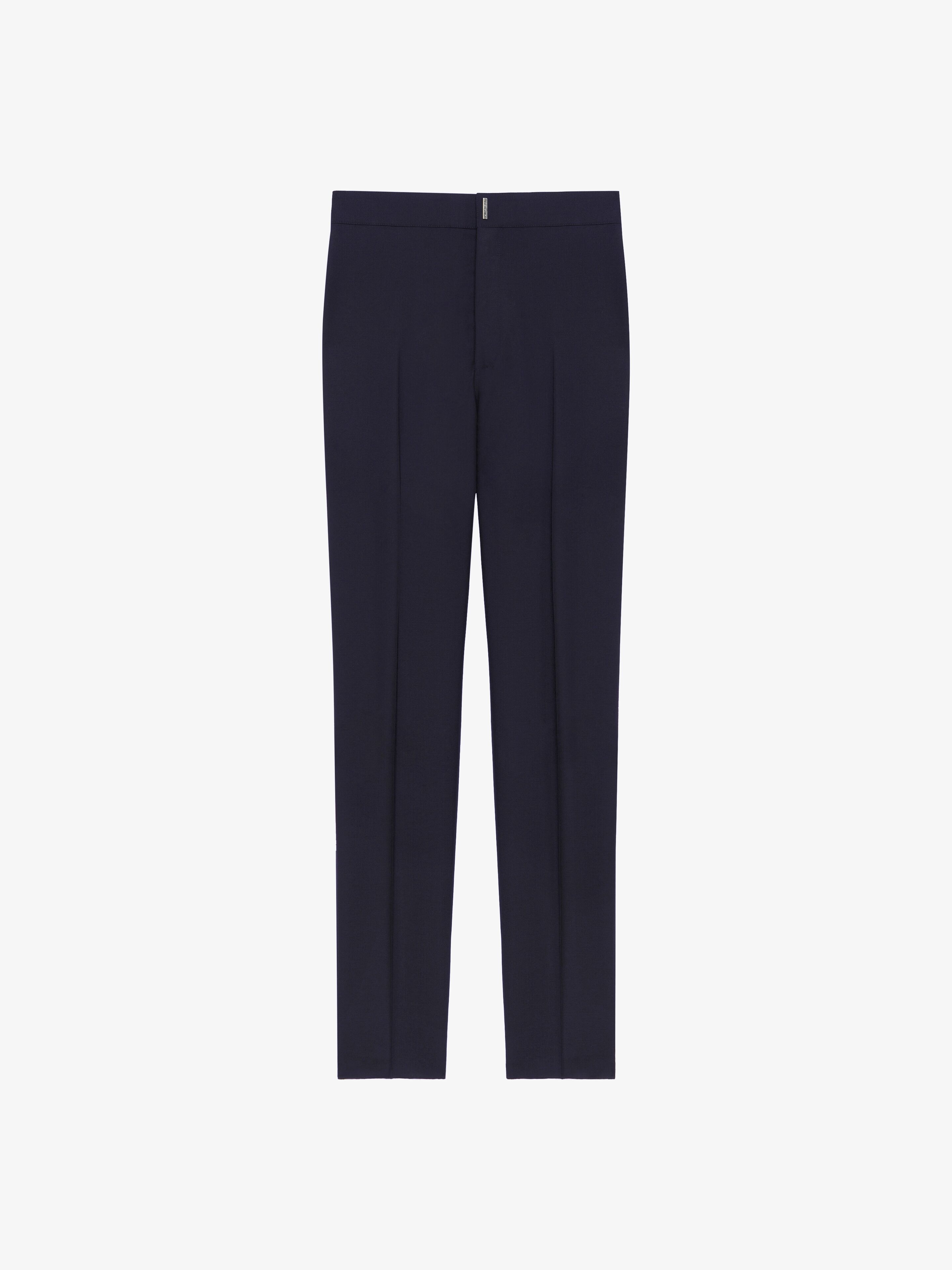 Shop Givenchy Slim-fit Pants In Technical Wool In Navy