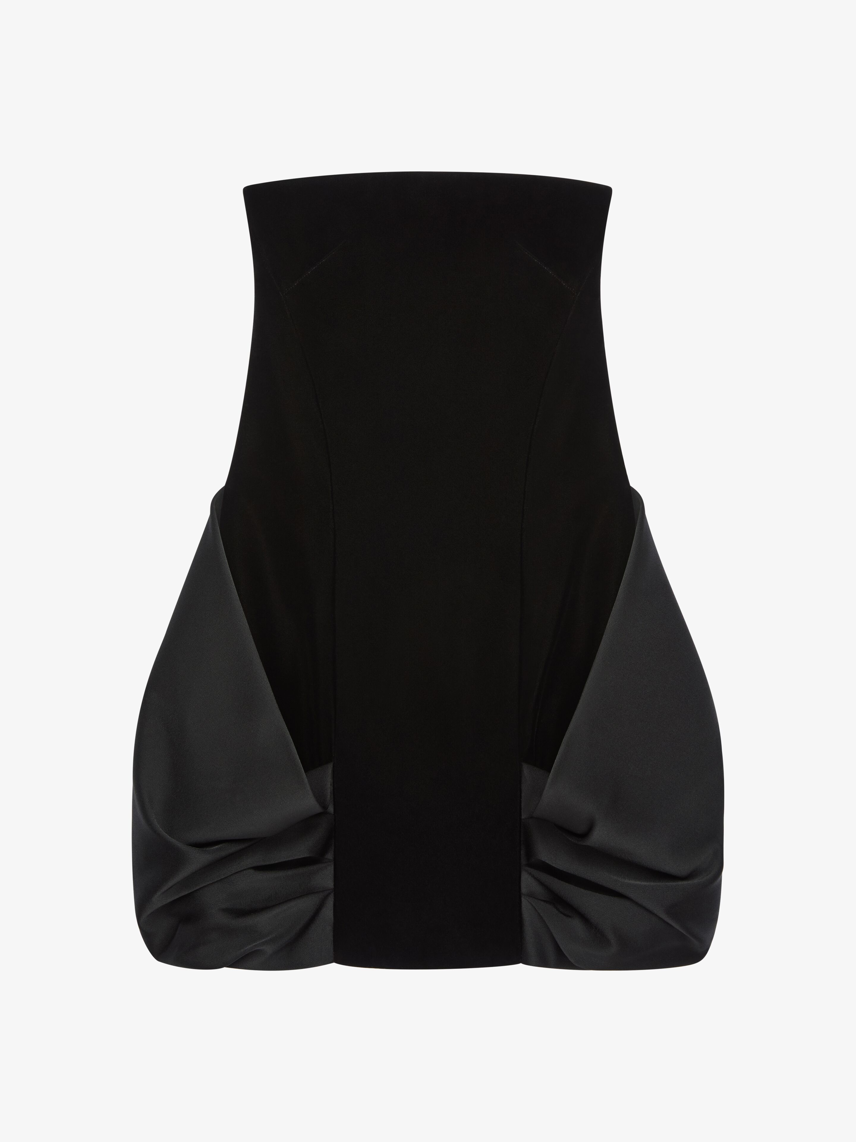 Givenchy - Robe Bustier Drapée Bi-matière - Noir - pour Femme - Taille : 40