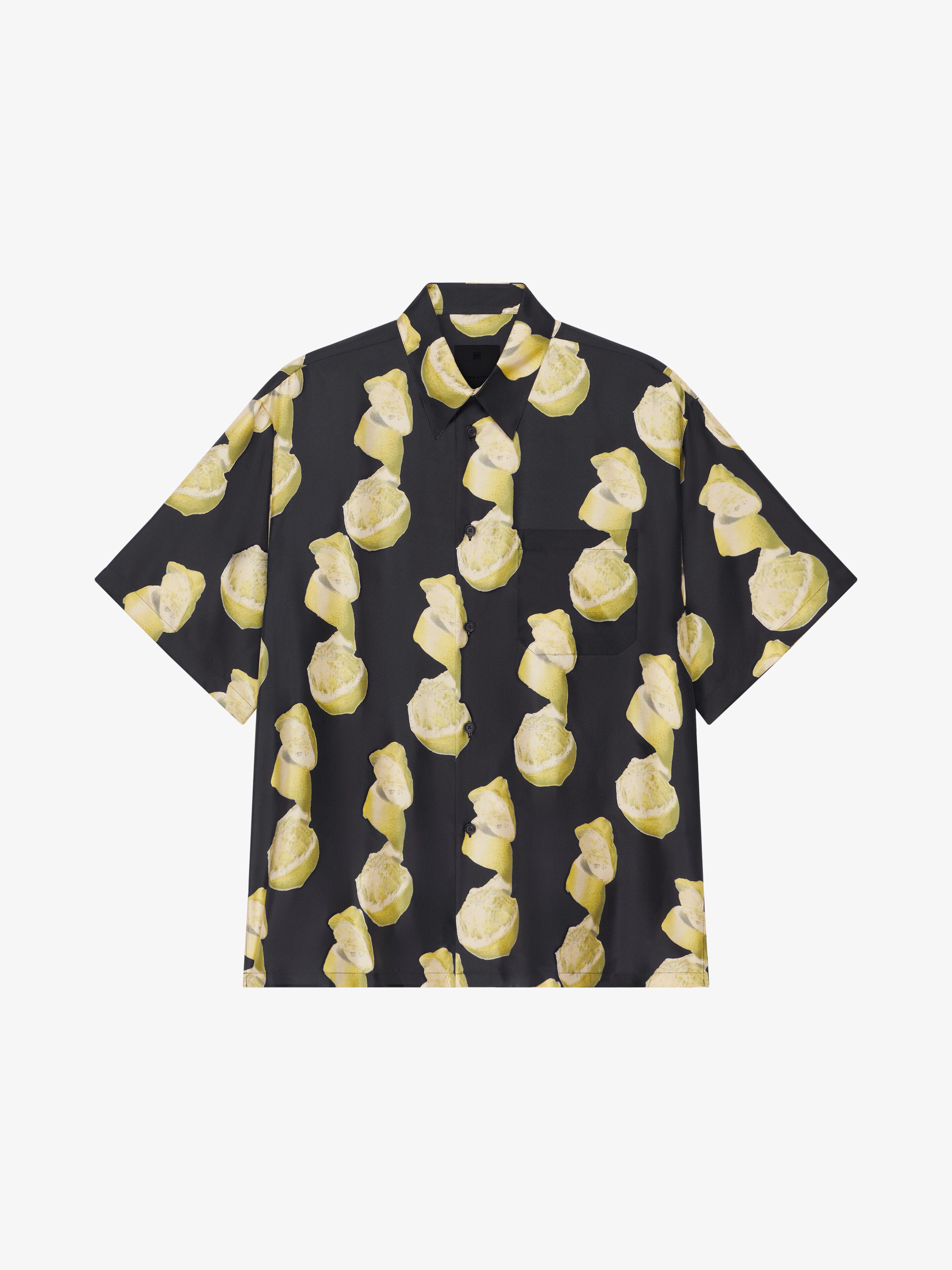 Givenchy - Chemise Hawaïenne En Soie Imprimé Citron - Noir - pour Homme - Taille : 37