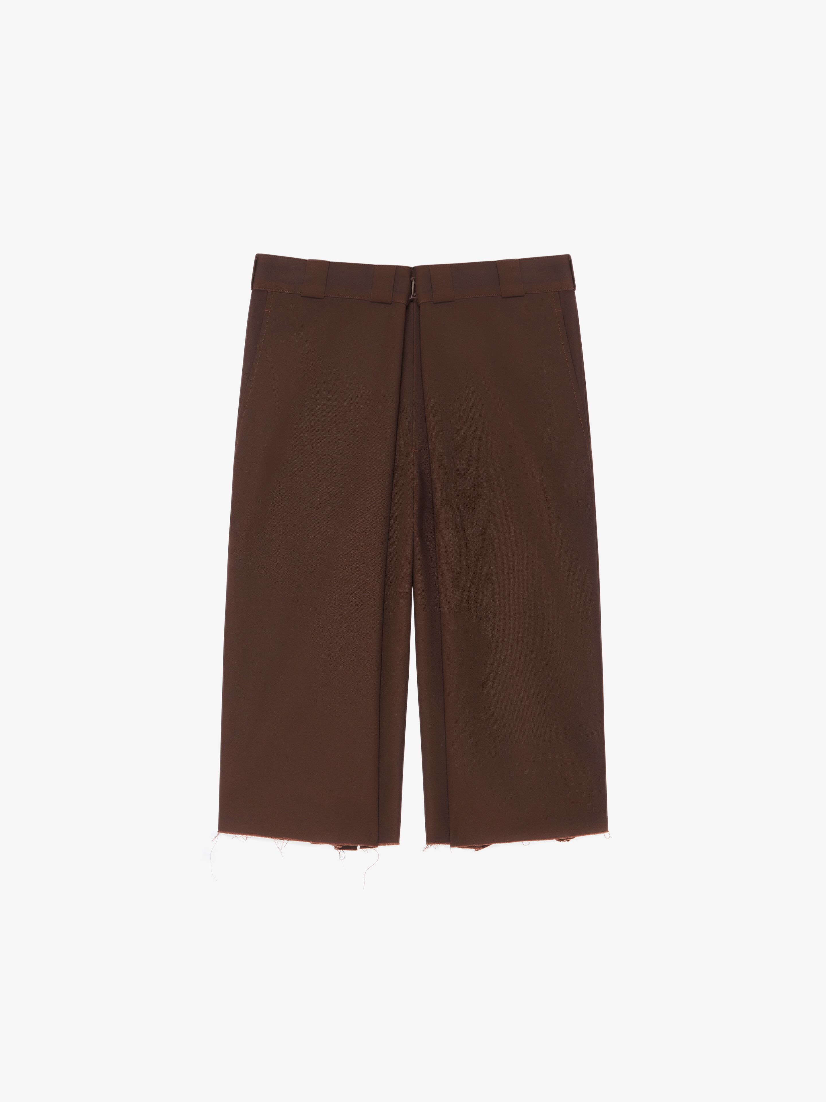 Shop Givenchy Extra Wide Chino Bermuda Shorts In Canvas In Brown
