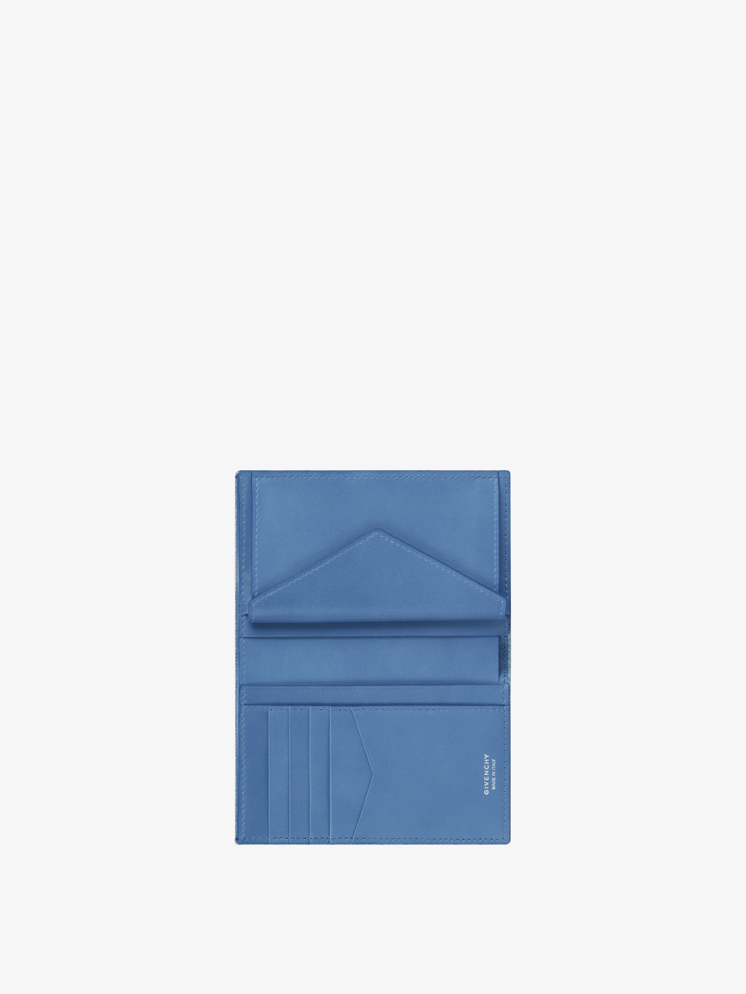 Voyou wallet in washed embroidered denim in - medium blue