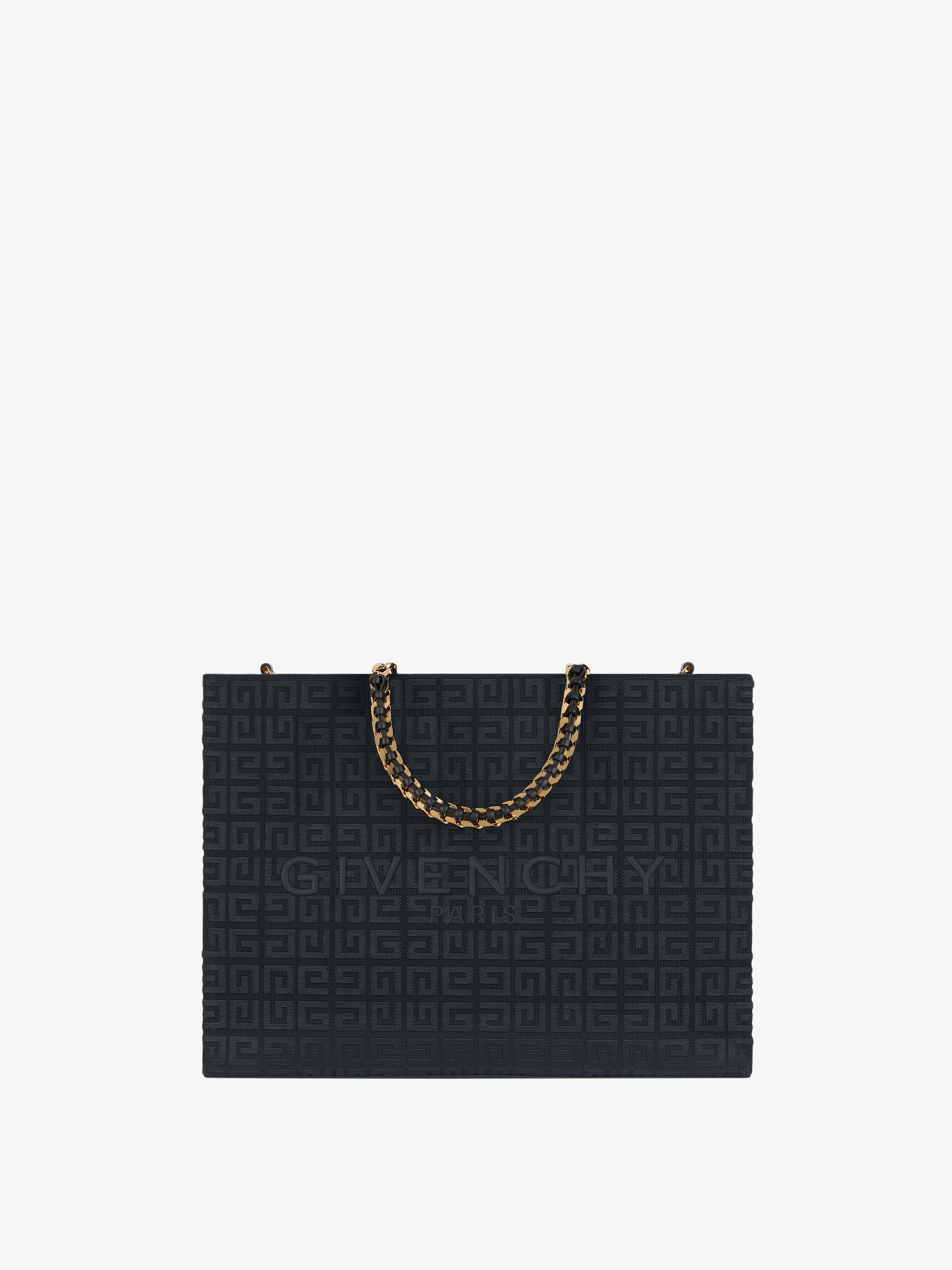 Medium G-Tote shopping bag in 4G embroidery with chain | Givenchy