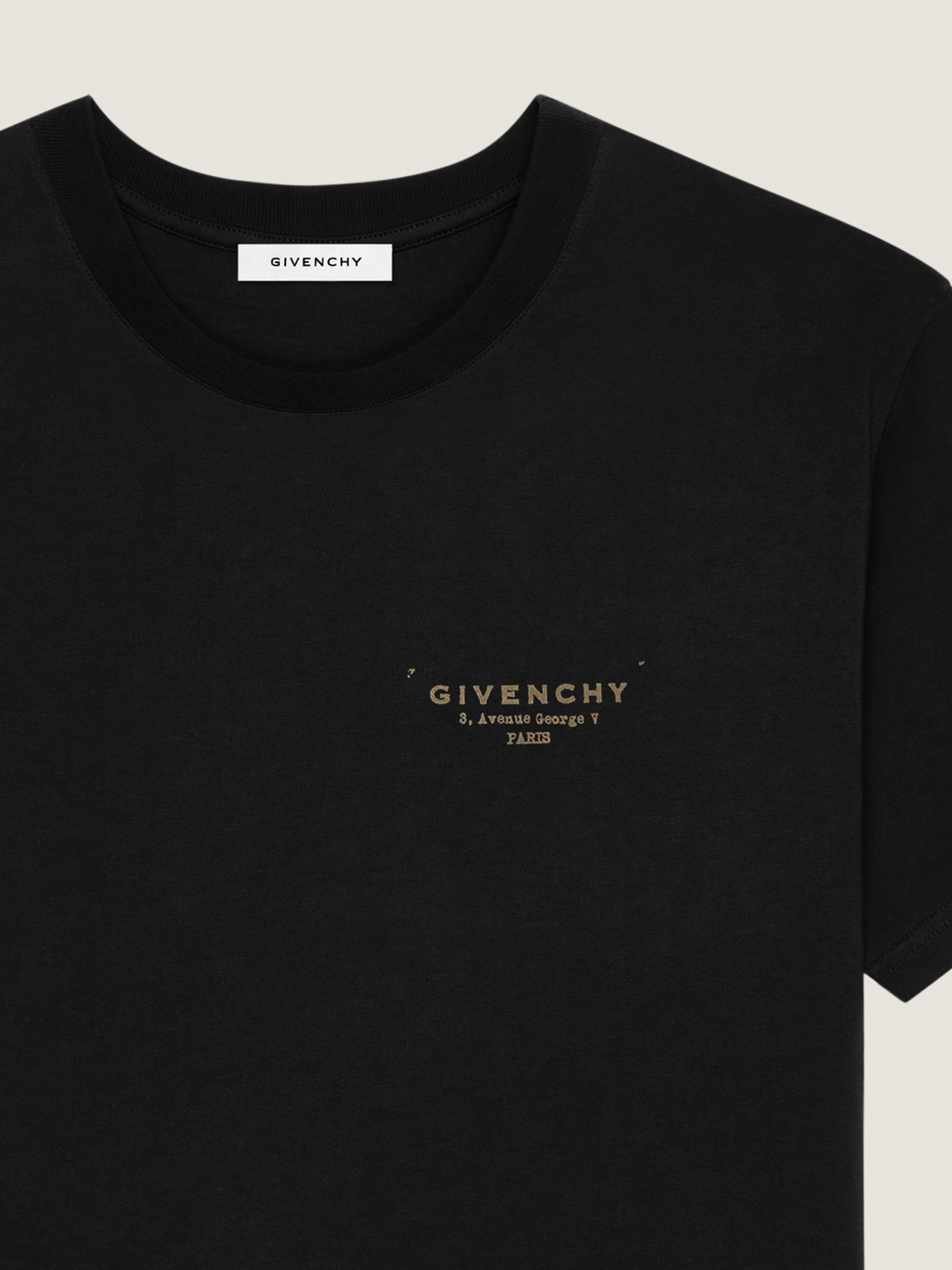 T-shirt in cotton with GIVENCHY Stamp print in - black