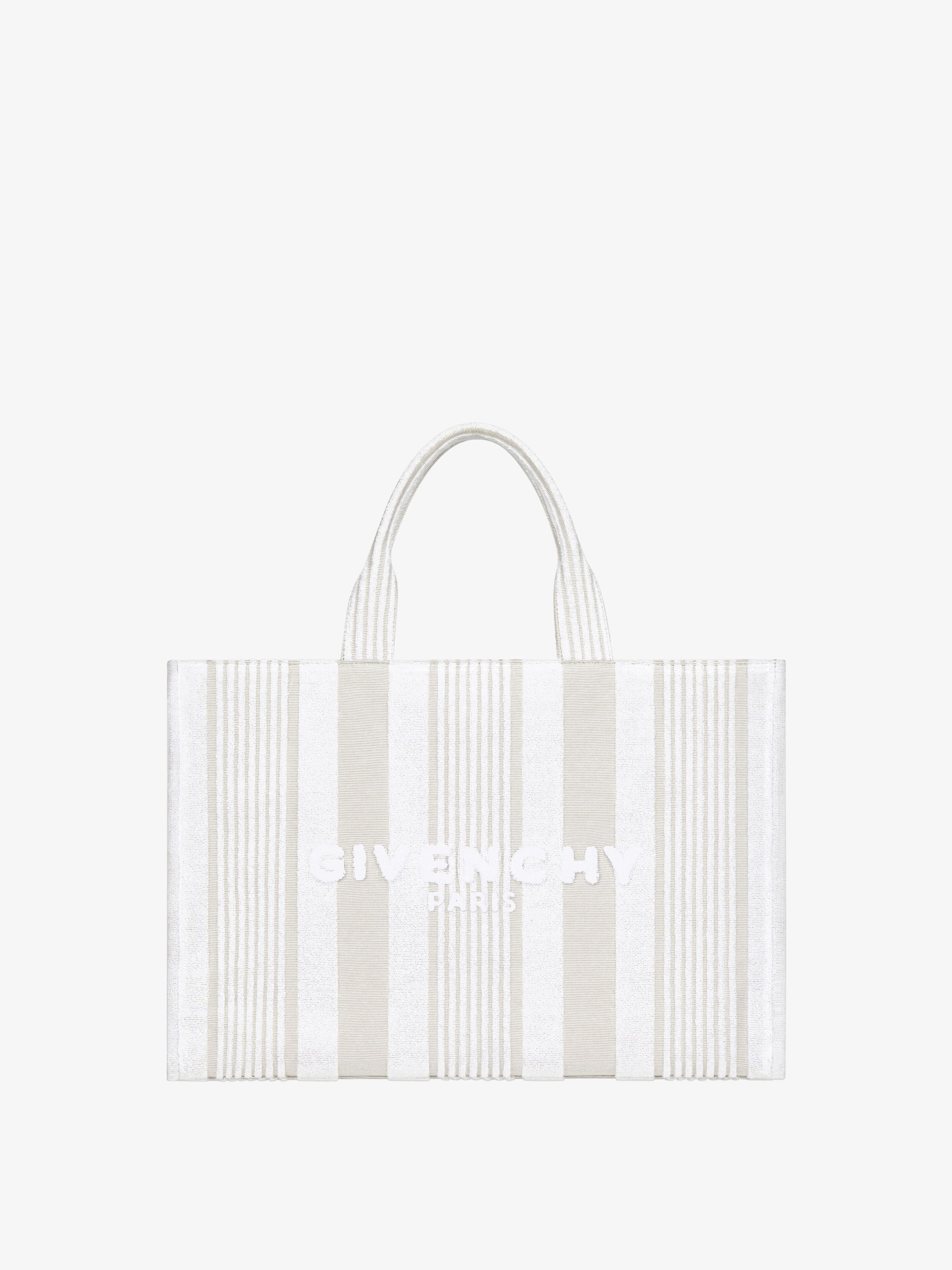 Shop Givenchy Tote Bag In Cotton Towelling With Stripes In Multicolor