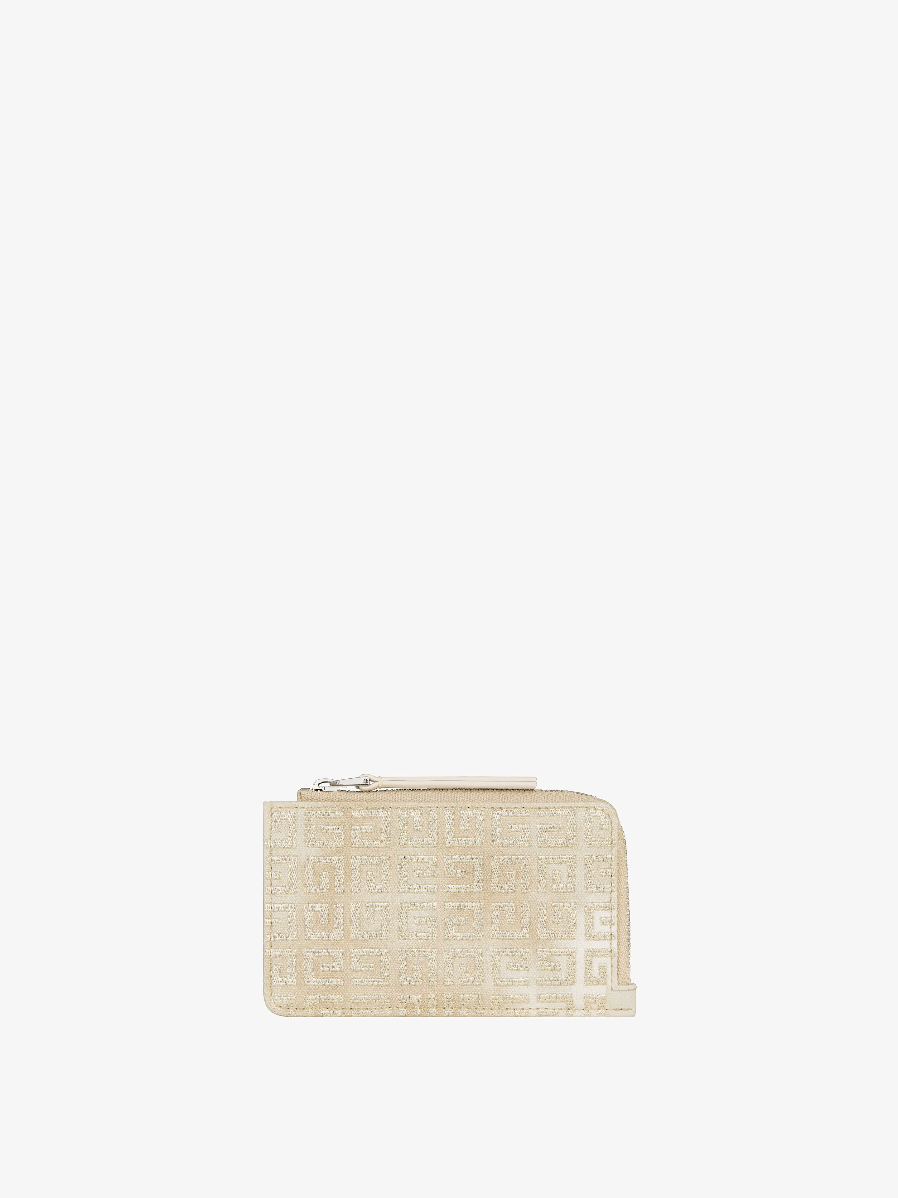 Givenchy - Porte-cartes Zippé Giv Cut En Broderie 4G Lurex Et Cuir - pour Femme