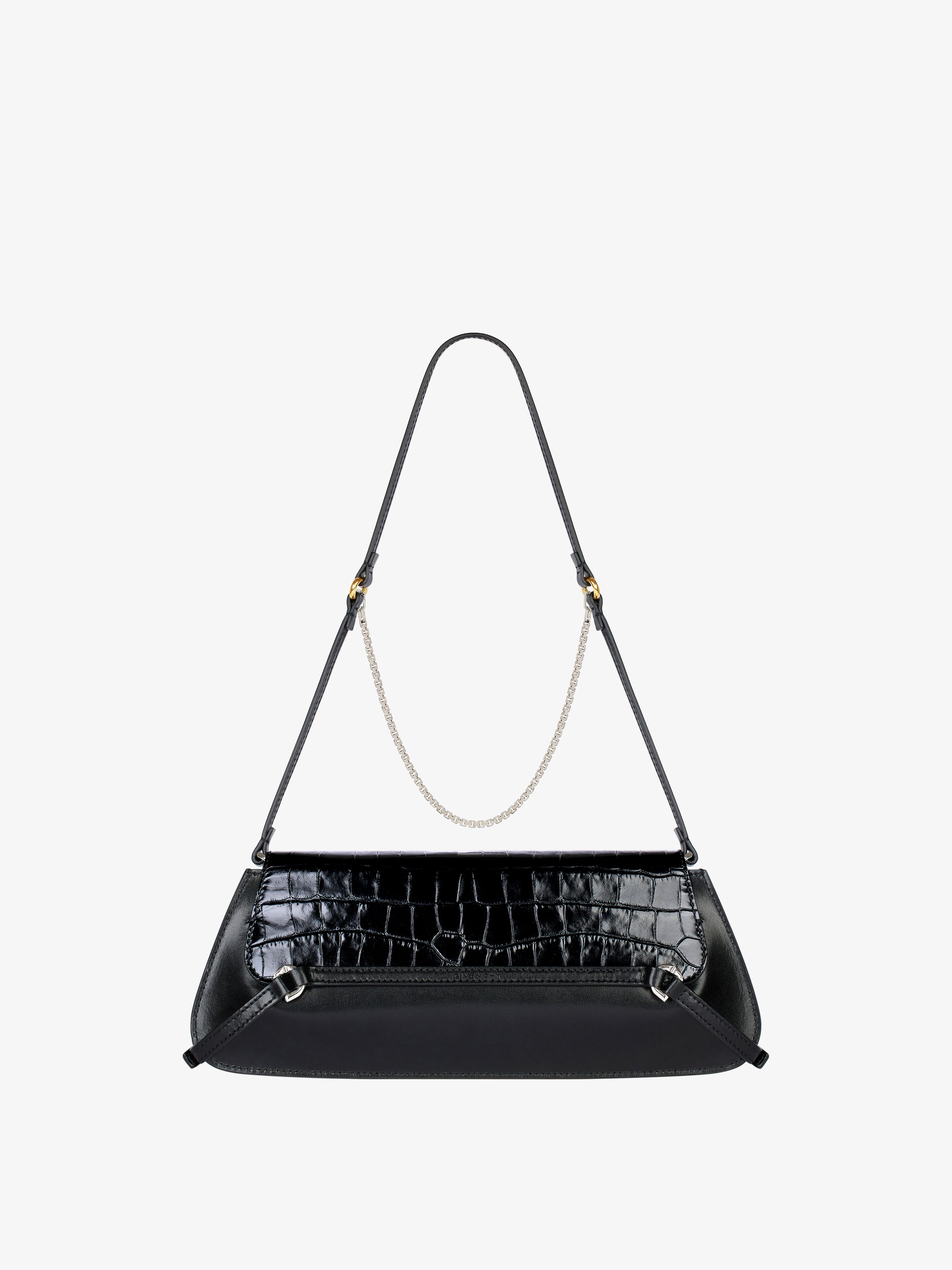 Voyou Clutch bag in crocodile effect leather in - black Voyou Clutch bag in crocodile effect leather in - black