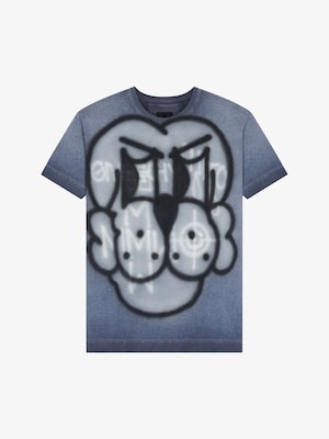 Oversized t-shirt with tag effect dog prints