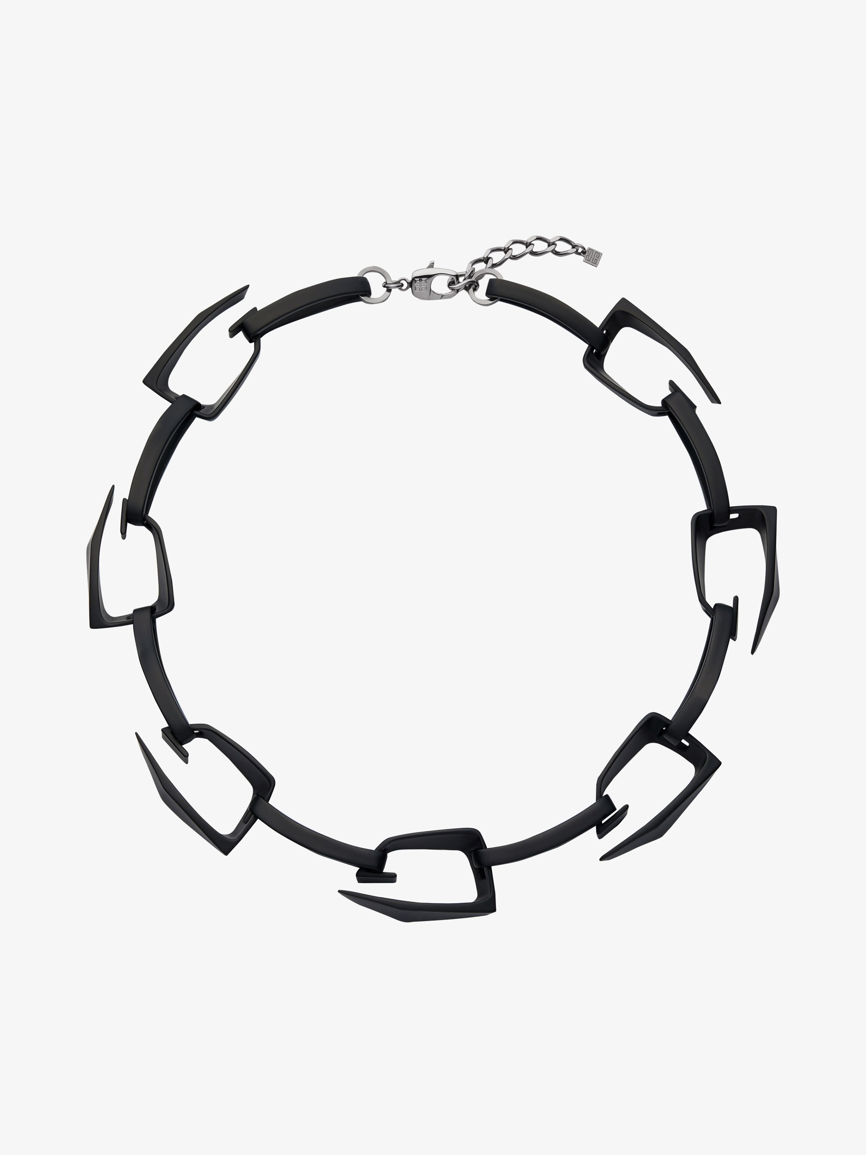 Shop Givenchy Large Giv Cut Necklace In Metal And Enamel In Black