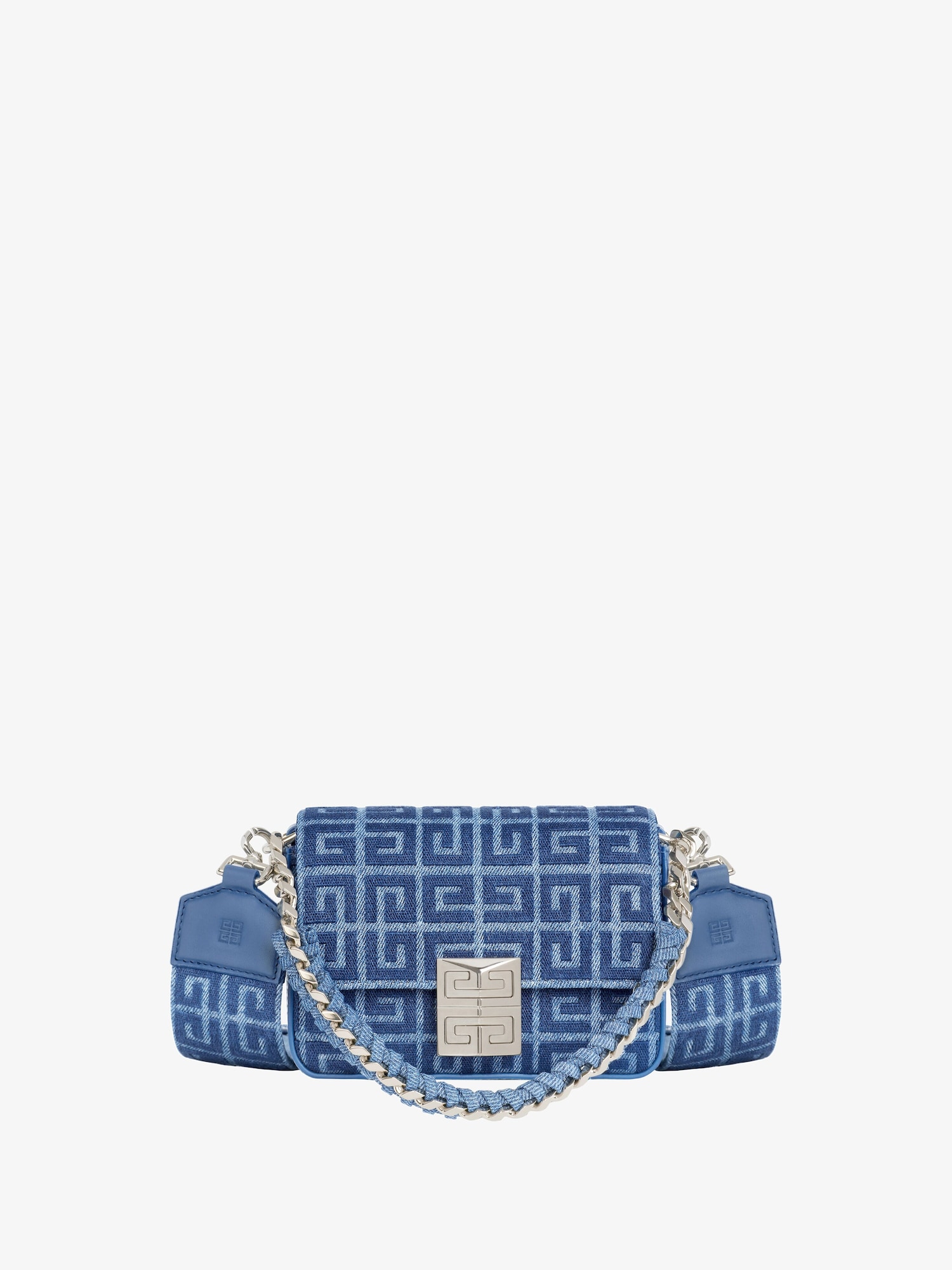 Small 4G bag in 4G denim with chain - medium blue | Givenchy GB