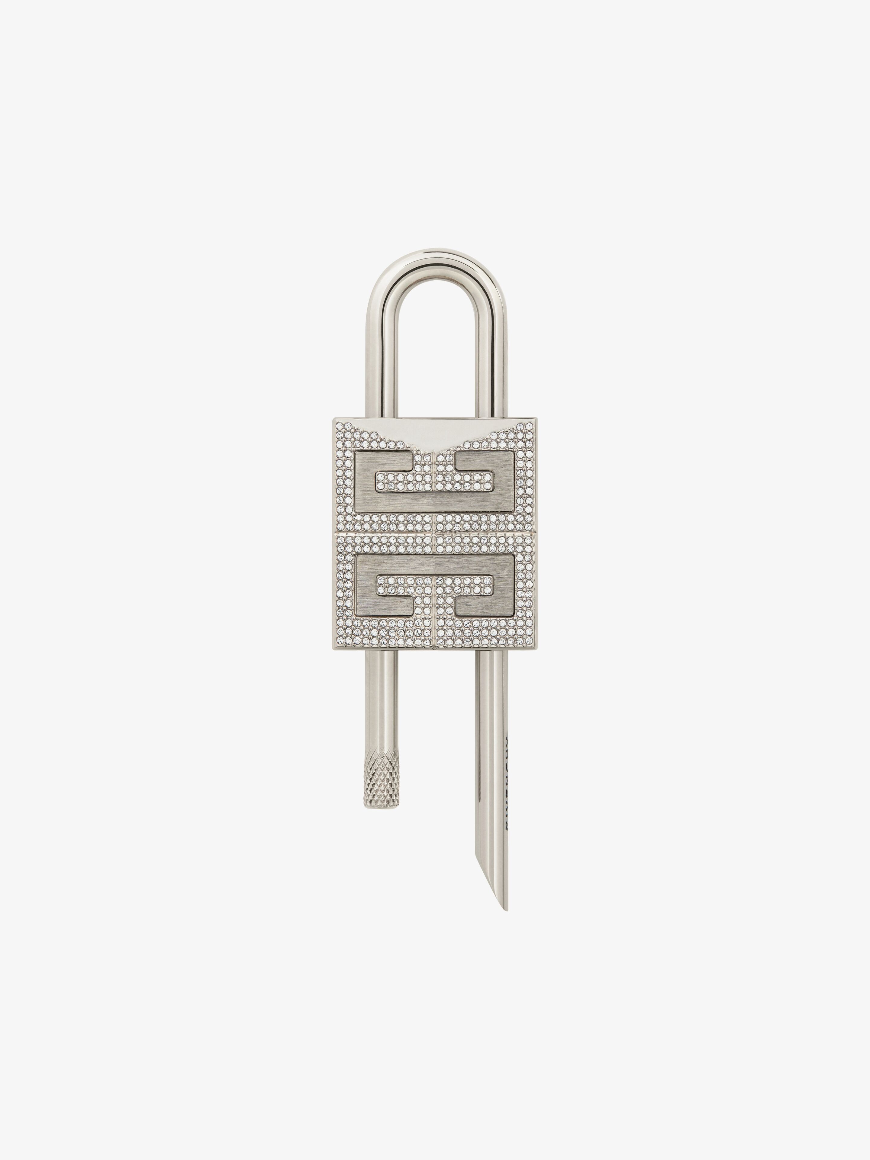Shop Givenchy Small 4g Padlock In Metal With Crystals In Multicolor