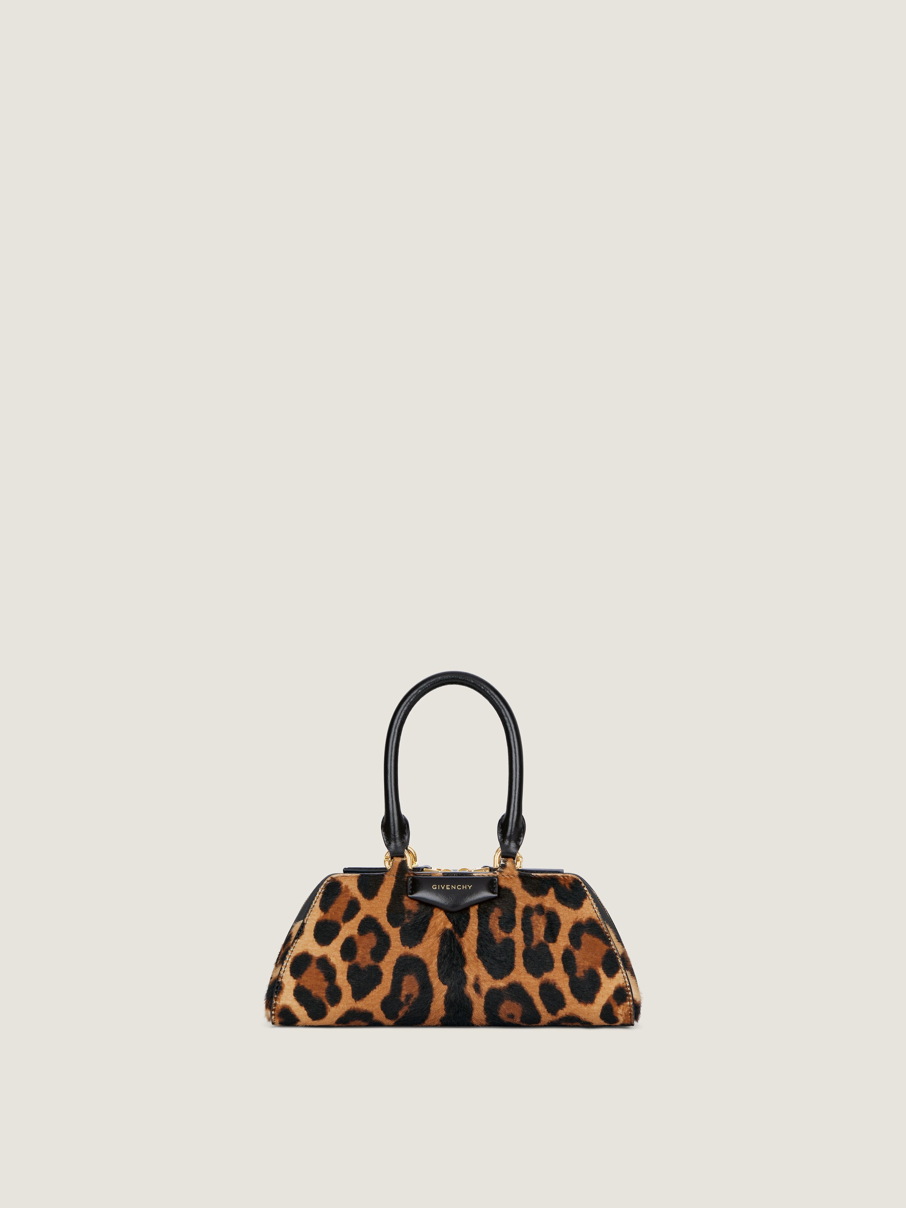 Givenchy Mini Antigona East-west Bag In Leather With Leopard Print