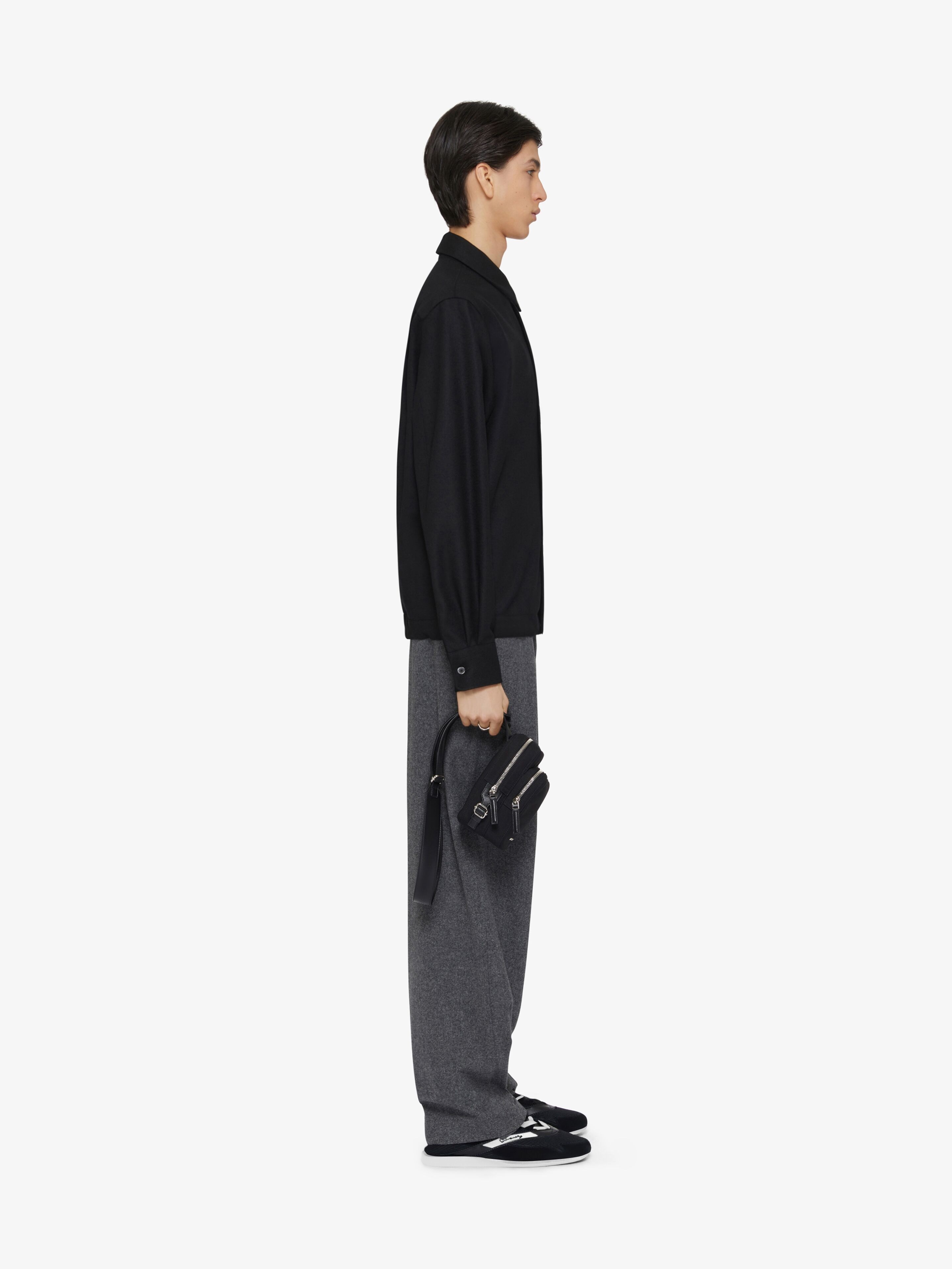 Overshirt in wool with 4G detail in - black | Givenchy ES