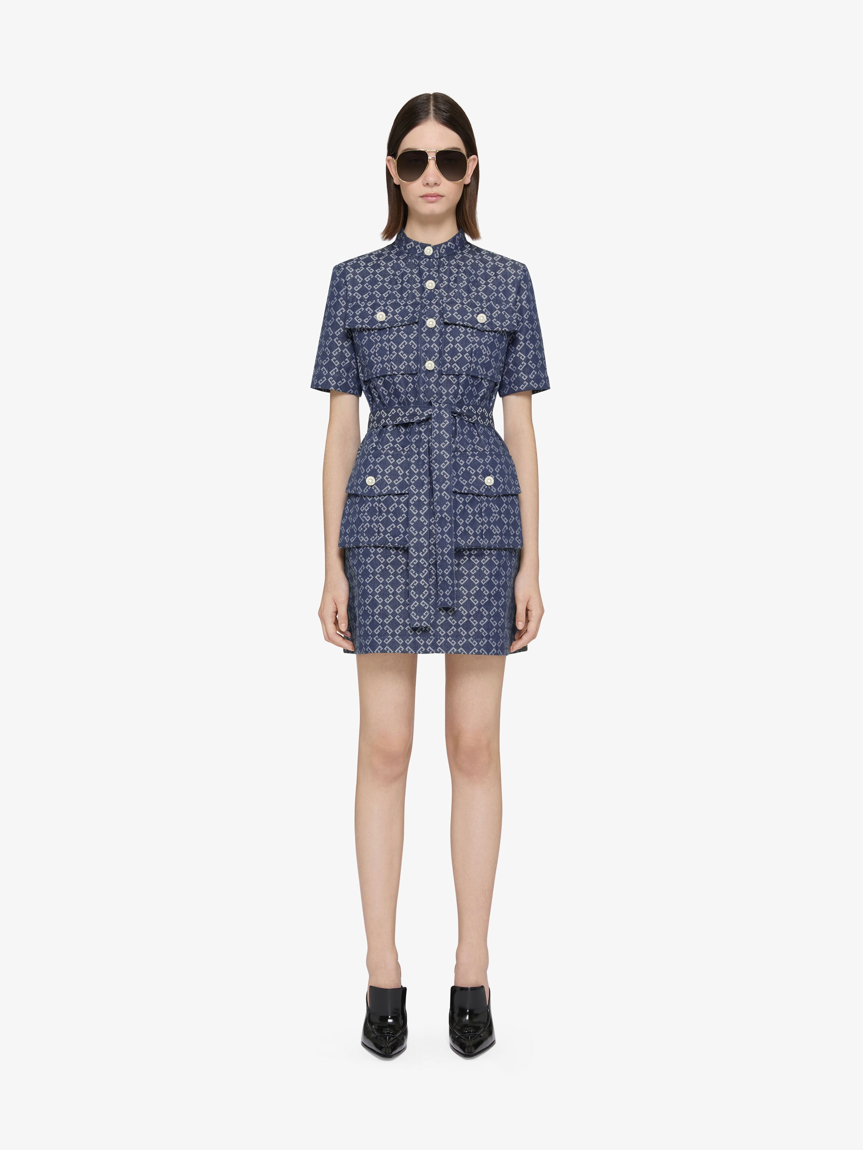 Safari dress in monogram 72 denim | Givenchy CA | Givenchy