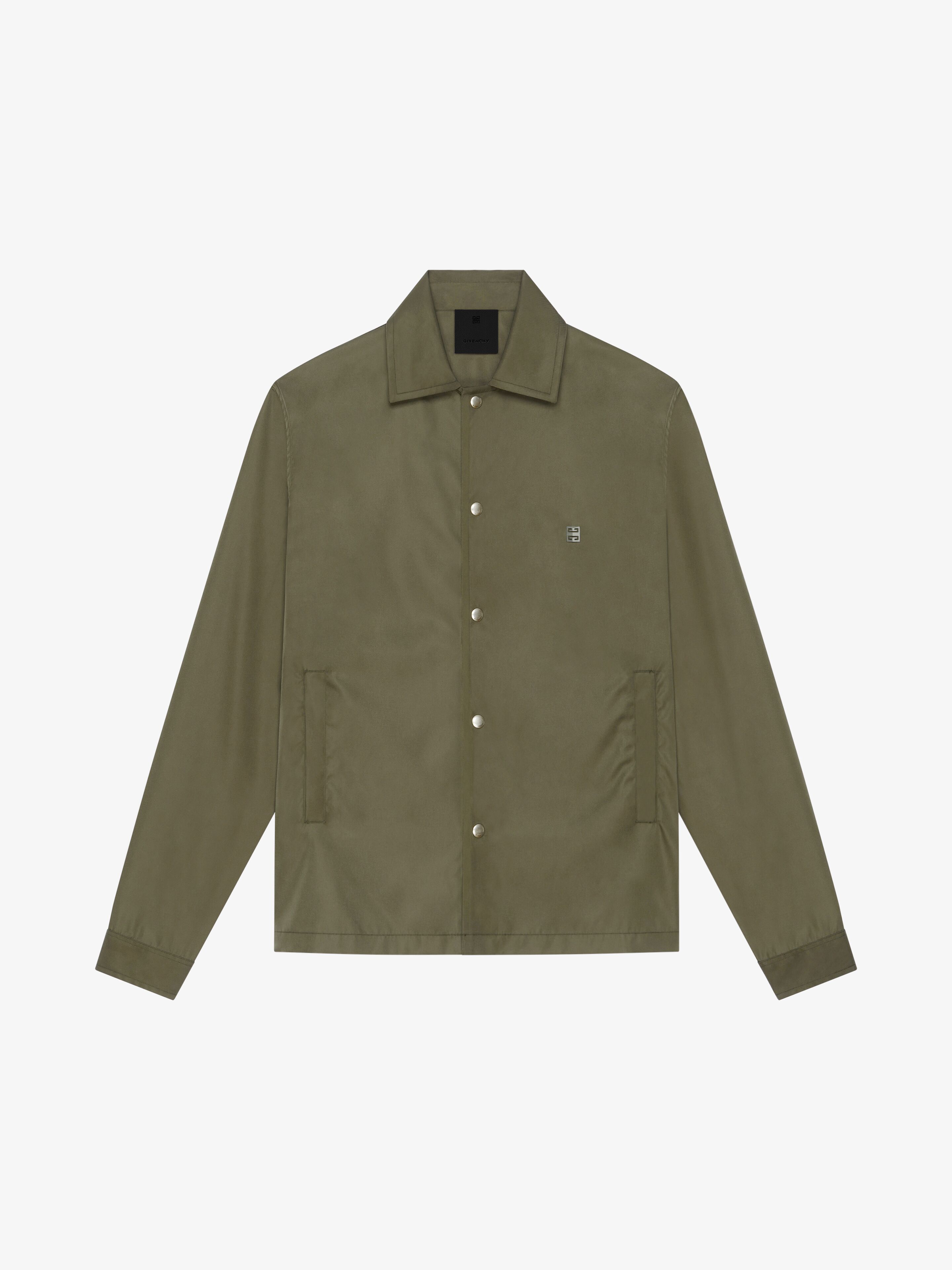 Shop Givenchy Overshirt With 4g Detail In Khaki